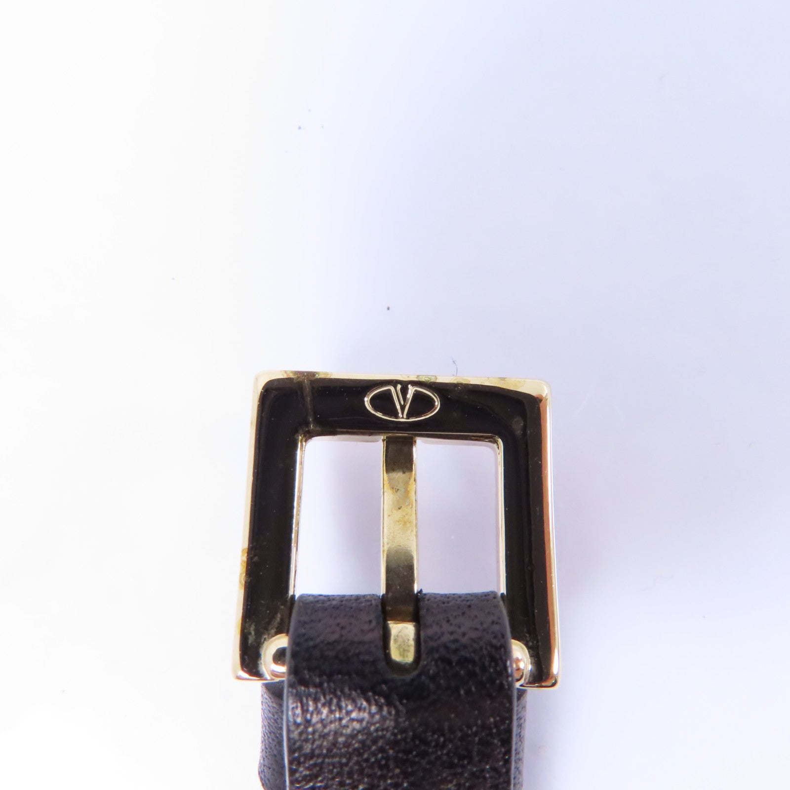 Valentino 牛皮皮革Bracelet金扣手鏈黑色