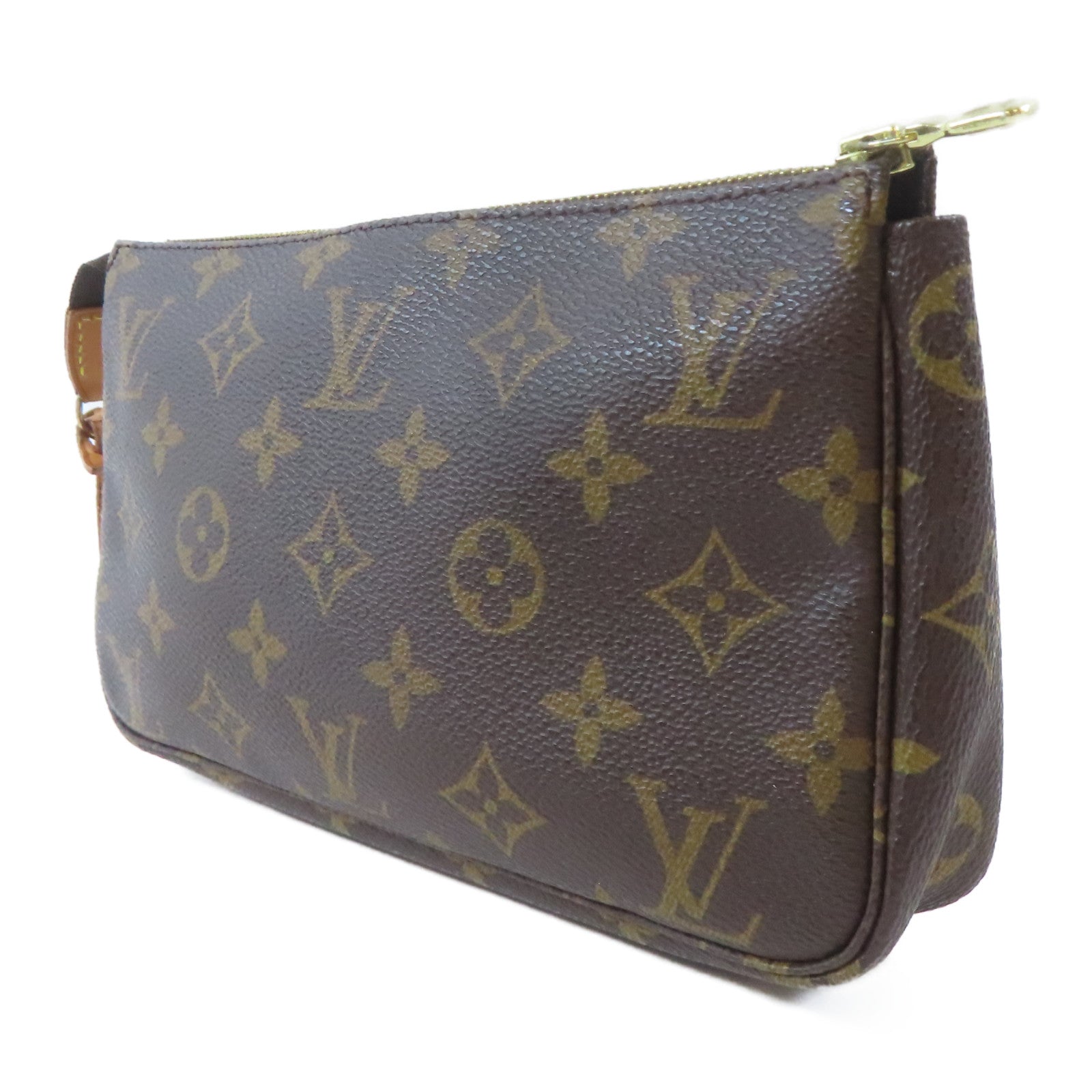 LOUIS VUITTON Monogram Pochette Accessoires Pouch金扣手拿包啡色