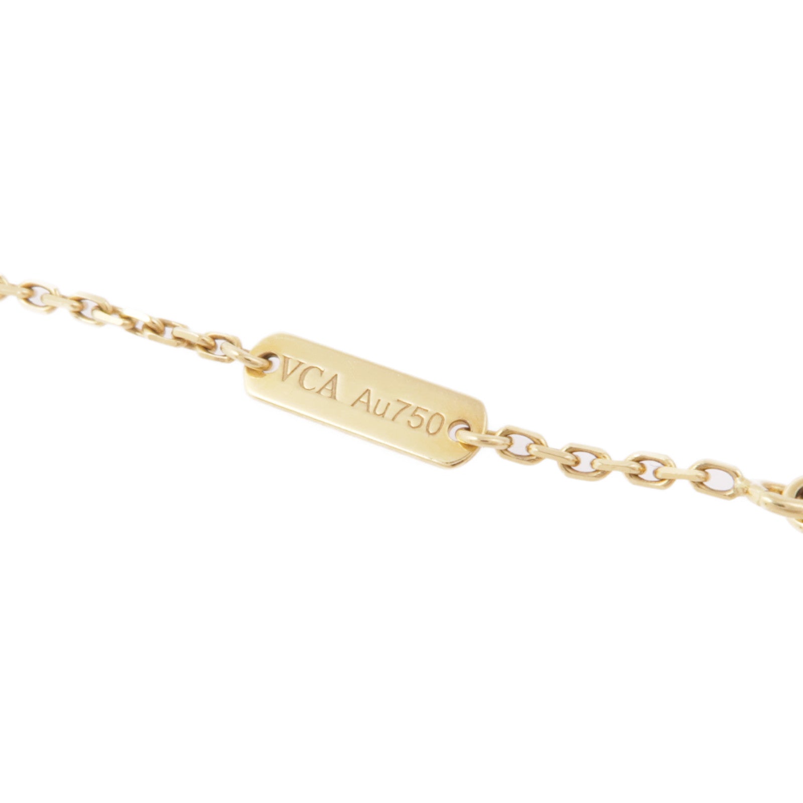 Van Cleef & Arpels 18K黃金Vintage Alhambra Necklace縞瑪瑙項鍊