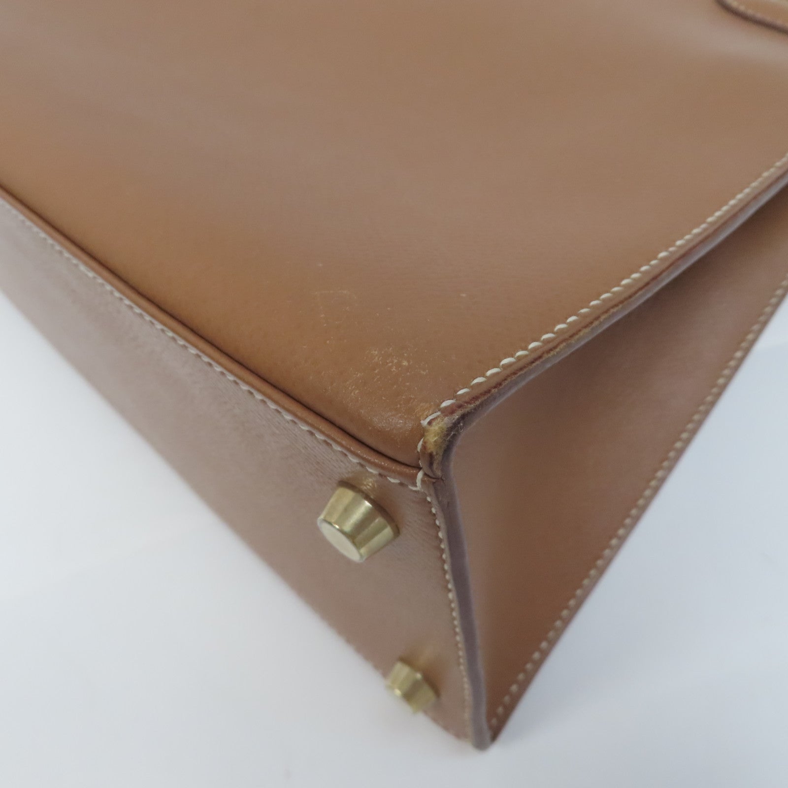 HERMES Courchevel皮革Kelly 28手挽肩背兩用袋Gold/金色