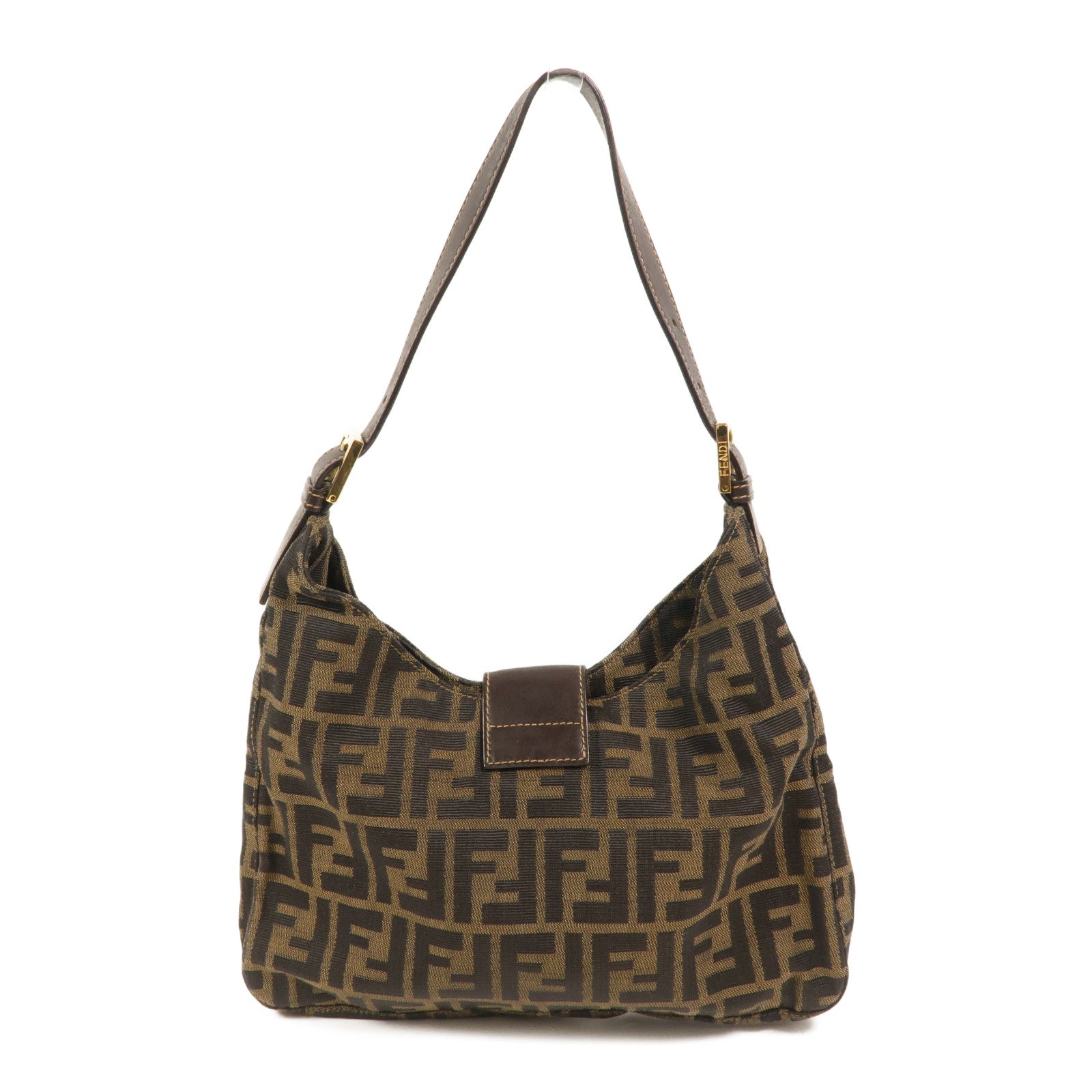 FENDI 帆布Zucca Hobo肩背袋