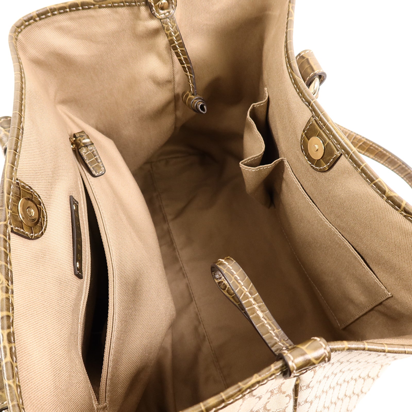CELINE 帆布/牛皮皮革Vintage Macadam Tote肩背袋