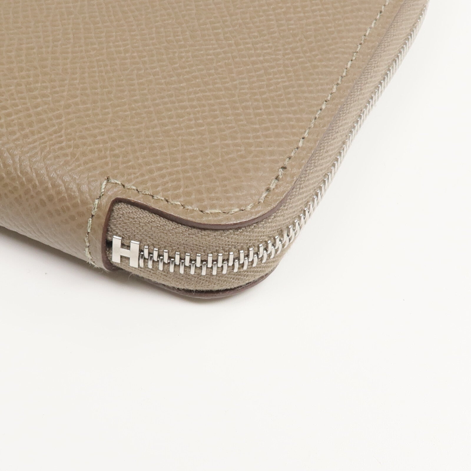 HERMES Epsom皮革Silk'In Long Wallet長錢包Etoupe