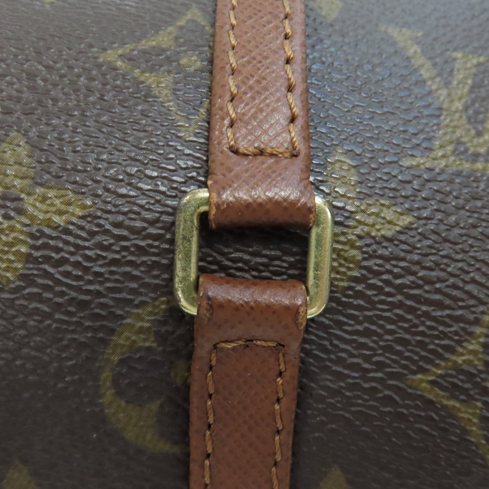 LOUIS VUITTON Monogram Papillon PM金扣肩背袋棕色