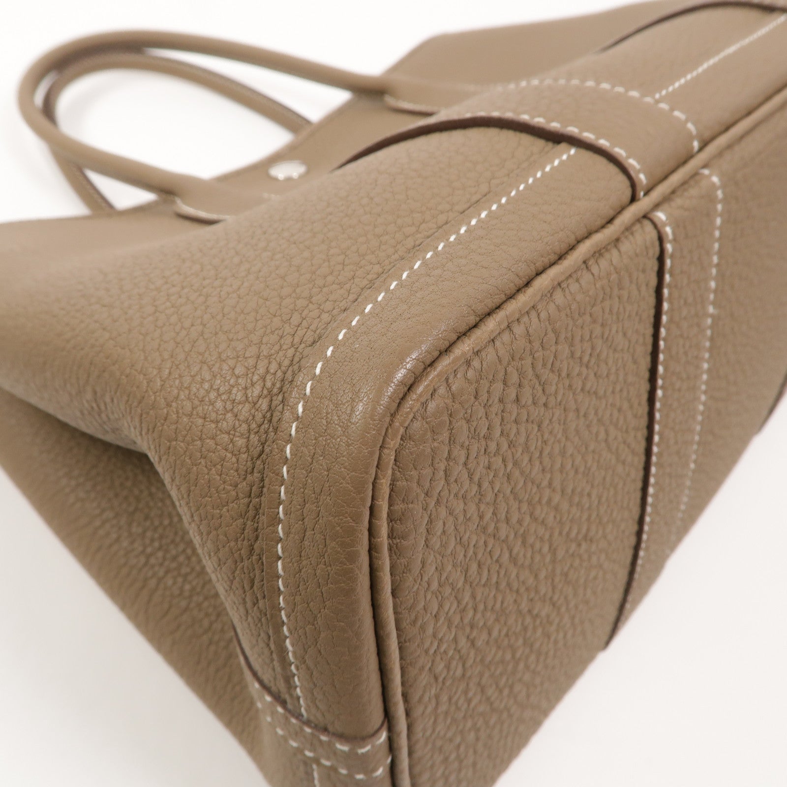 HERMES Negonda皮革Garden Party TPM手挽袋Etoupe