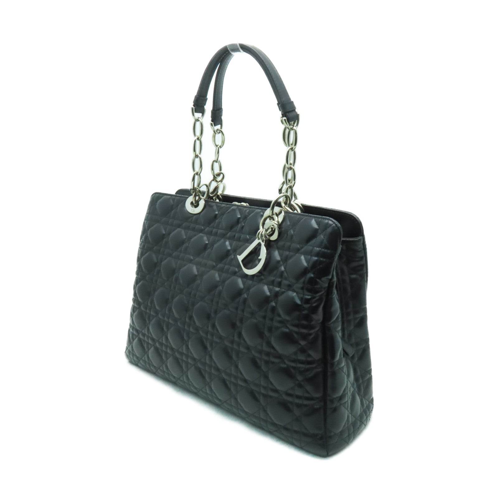 Dior 【激減優惠】漆皮皮革Hand Bag銀扣手挽袋黑色