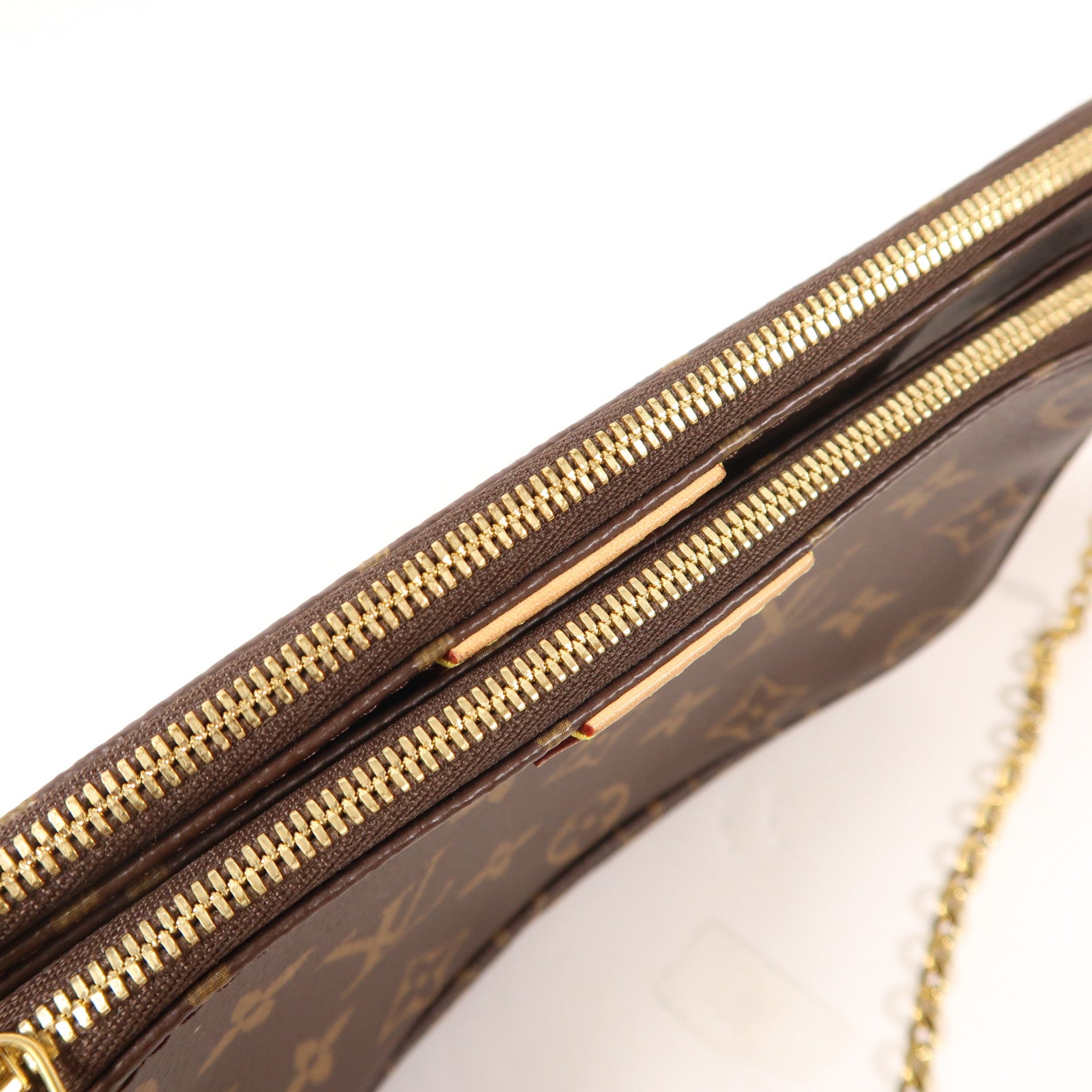 LOUIS VUITTON Monogram Multi Pochette Accessoires金扣手挽肩背兩用袋棕色