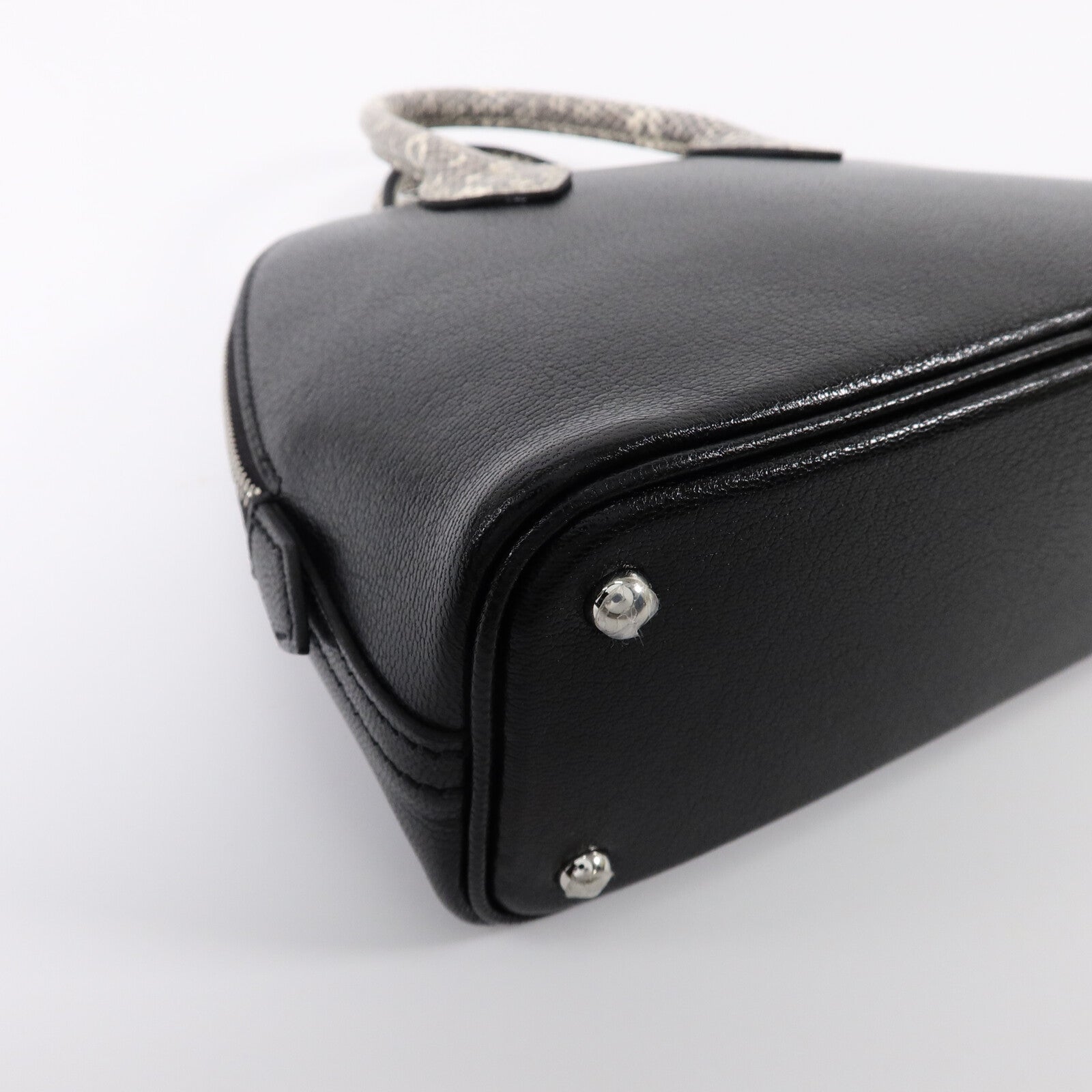 HERMES Chevre/蜥蝪皮革Mini Bolide Touch手挽肩背兩用袋