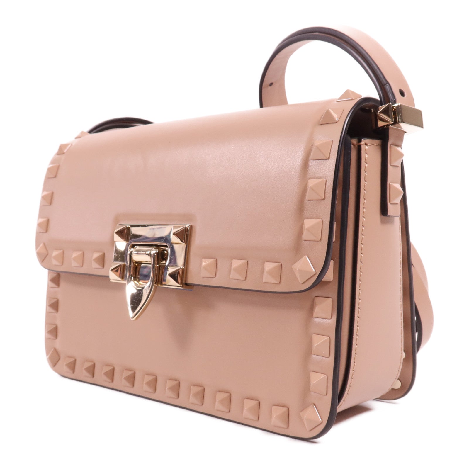 Valentino 牛皮皮革Shoulder Bag金扣肩背袋