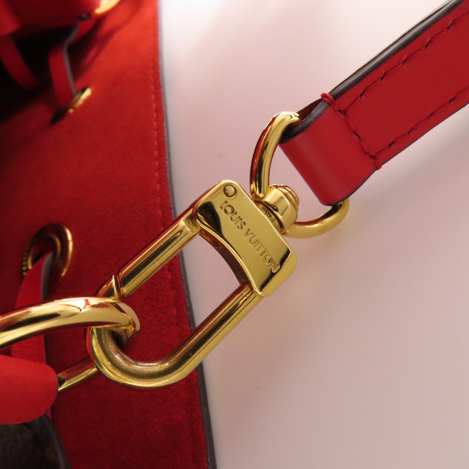 LOUIS VUITTON Monogram Neo Noe Bucket Bag金扣肩背袋Coquelicot/紅色