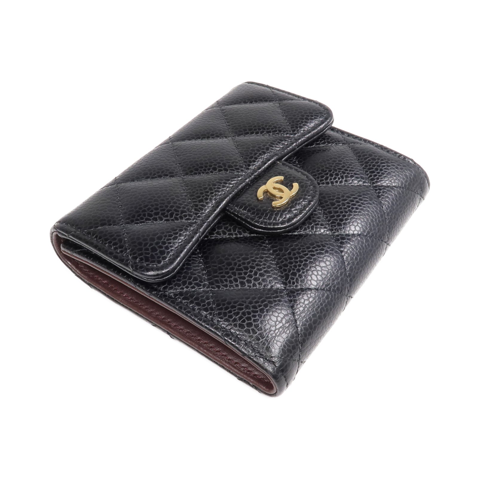 CHANEL 牛皮皮革Classic Small Flap Wallet金扣錢包