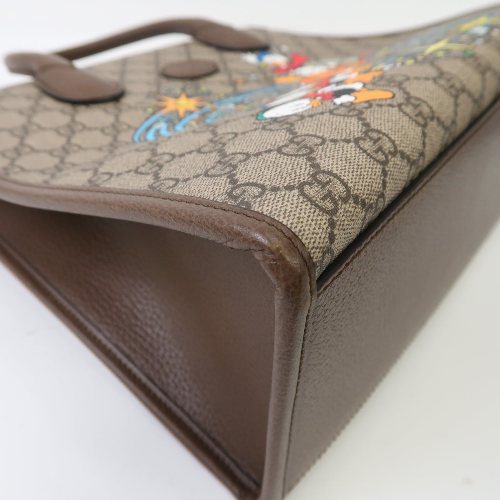 GUCCI 【激減優惠】塗層帆布Disney GG Supreme金扣手挽肩背兩用袋米色