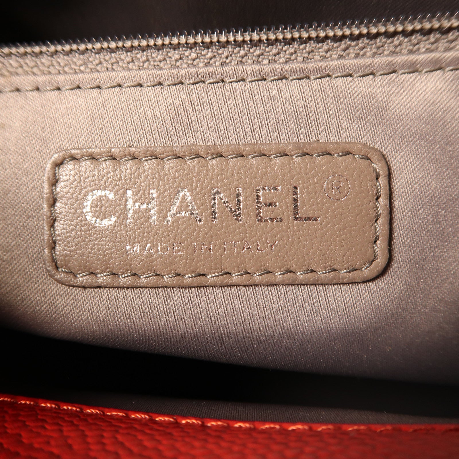 CHANEL 牛皮皮革GST Grand Shopping Tote Bag銀扣鏈帶肩背袋