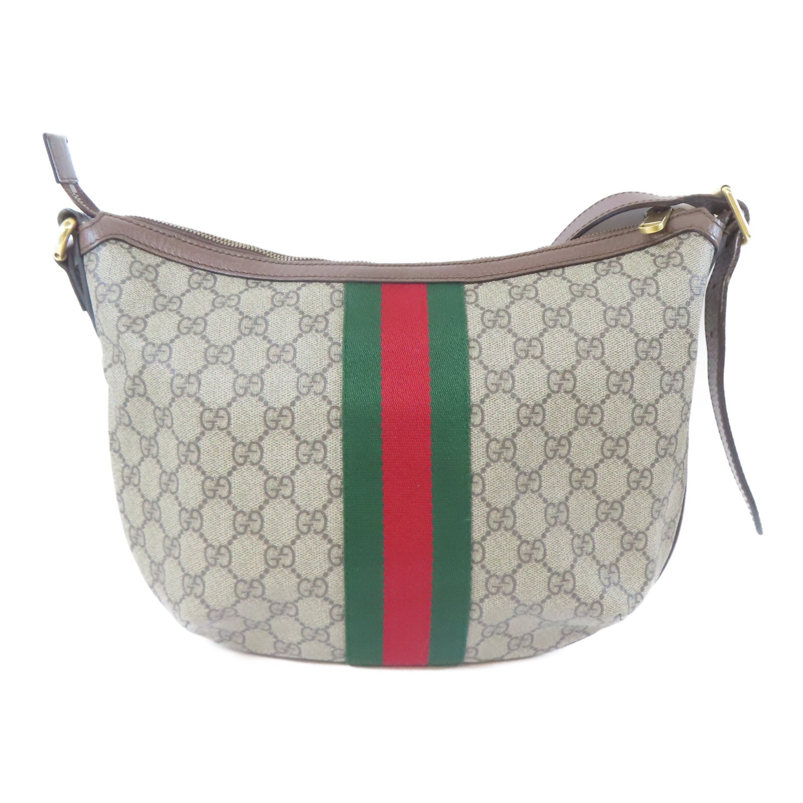GUCCI 塗層帆布Ophidia金扣肩背袋啡色