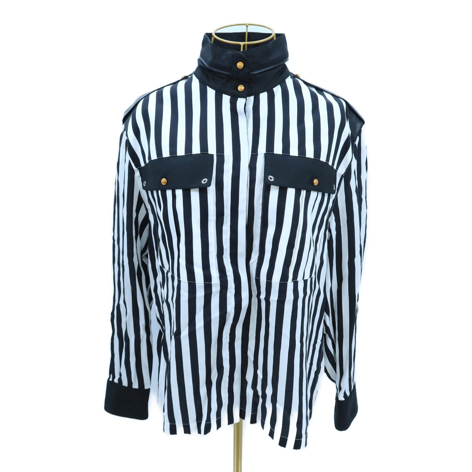 LOUIS VUITTON Lyocell/Cashmere Long Stripe Blouse上衣