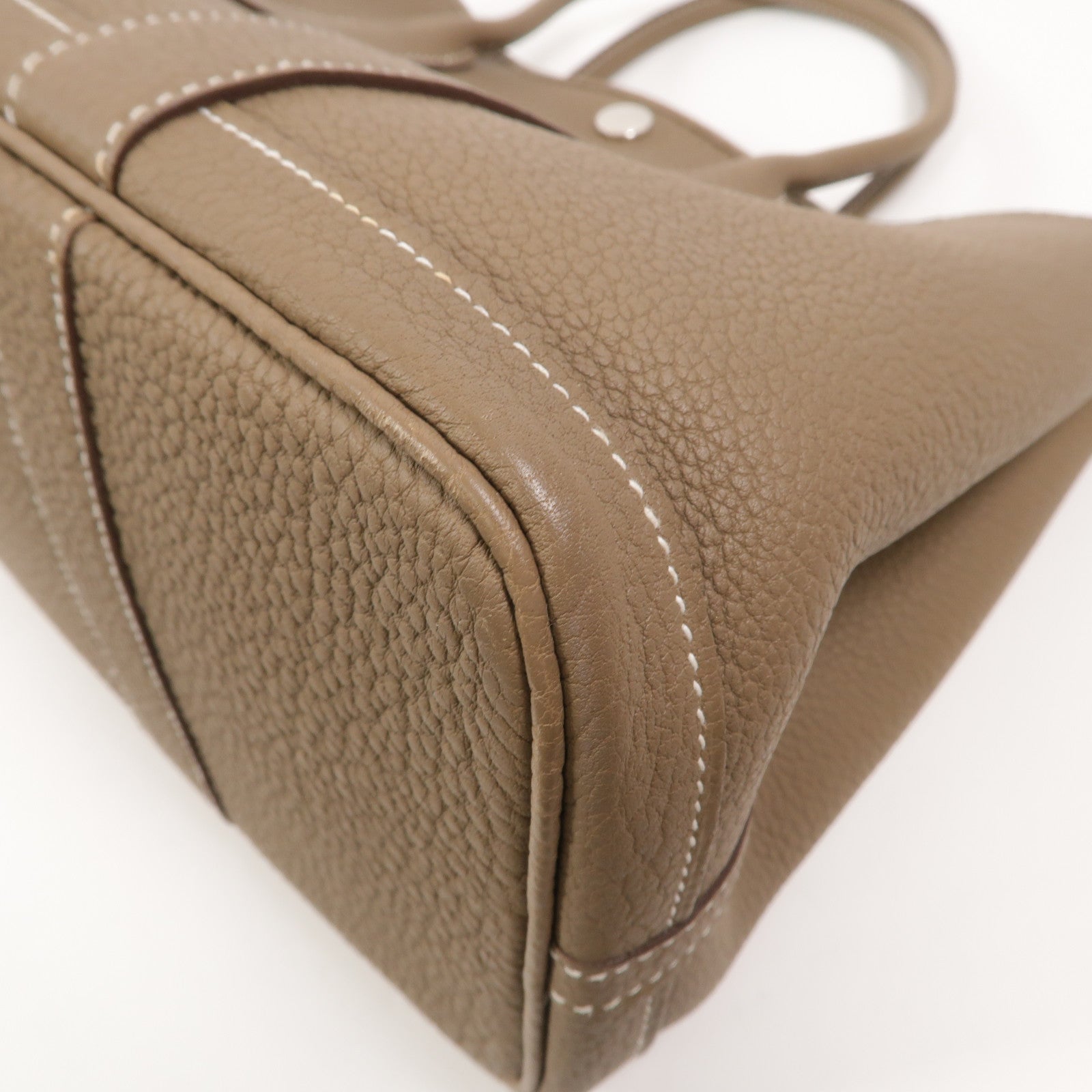 HERMES Negonda皮革Garden Party TPM手挽袋Etoupe