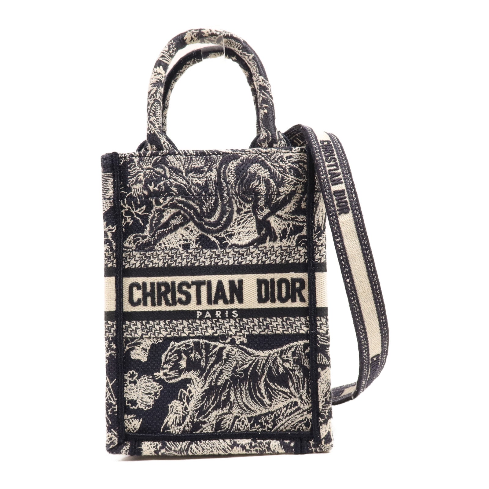 Dior 帆布Book Tote Mini金扣手挽肩背兩用袋