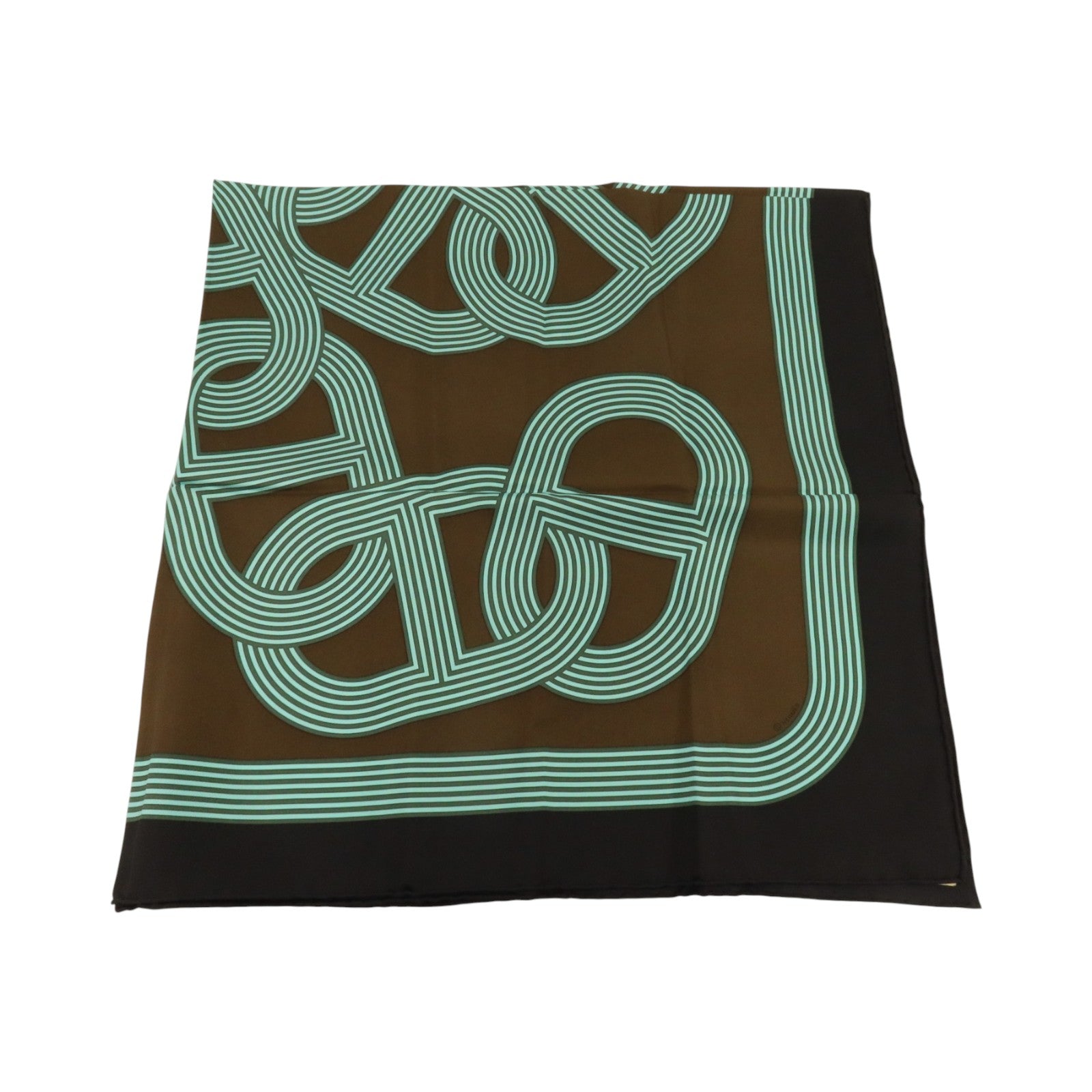 HERMES 絲質Circuit 24 Faubourg Scarf 90絲巾Noir