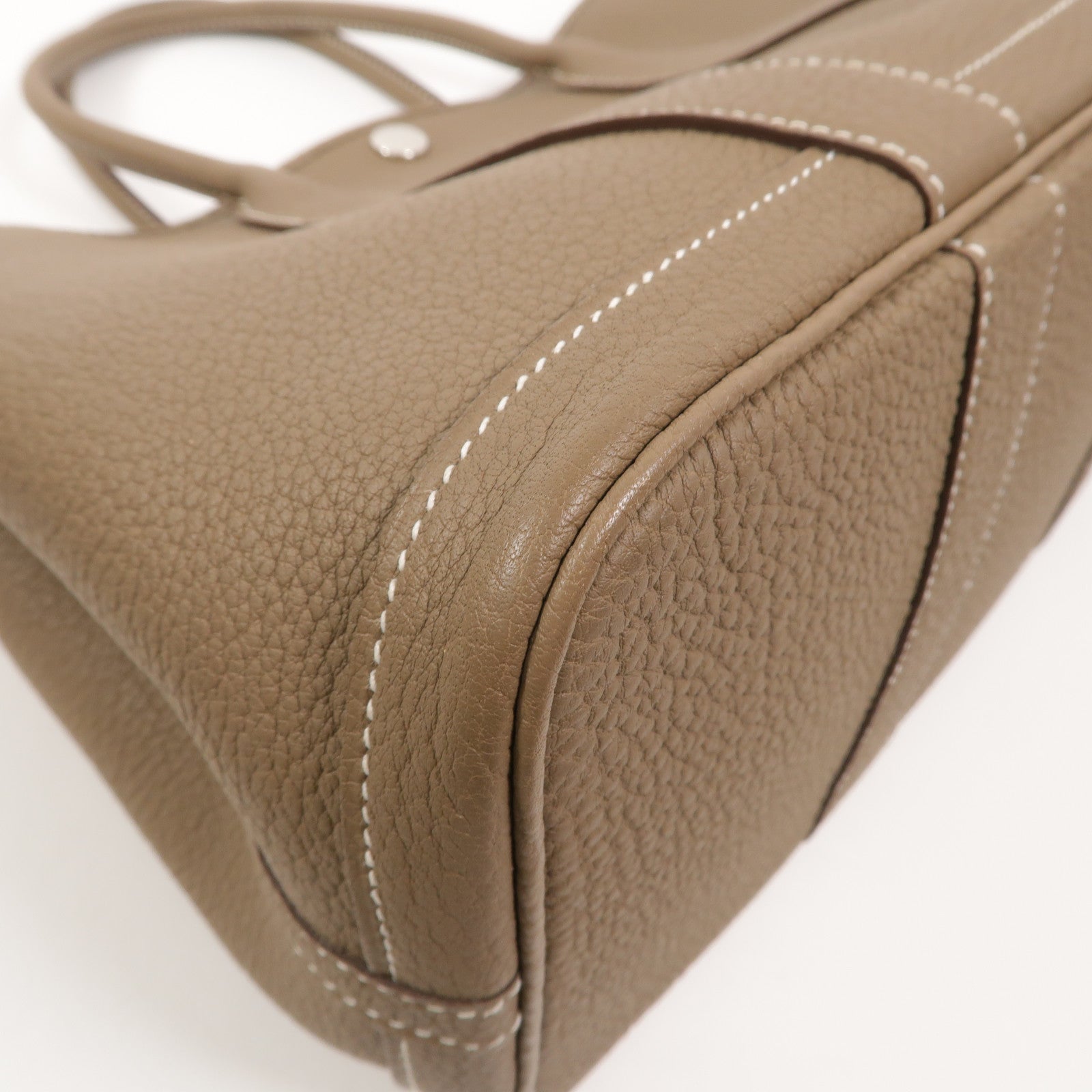 HERMES Negonda皮革Garden Party TPM手挽袋Etoupe
