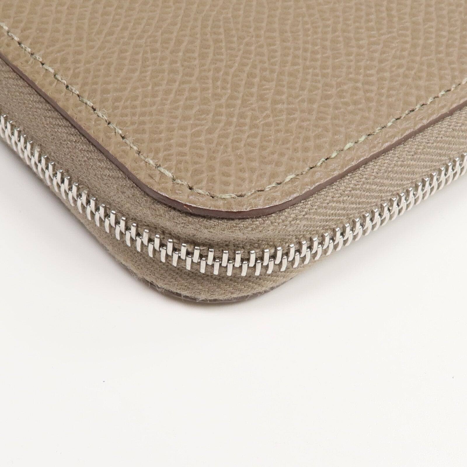 HERMES Epsom皮革Silk'In Long Wallet長錢包Etoupe