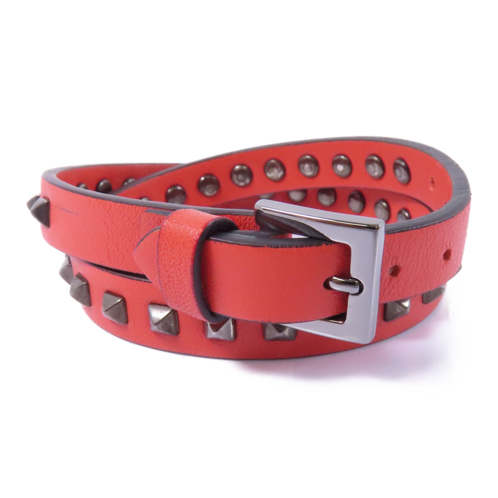 Valentino 【激減優惠】牛皮皮革Bracelet手鏈紅色