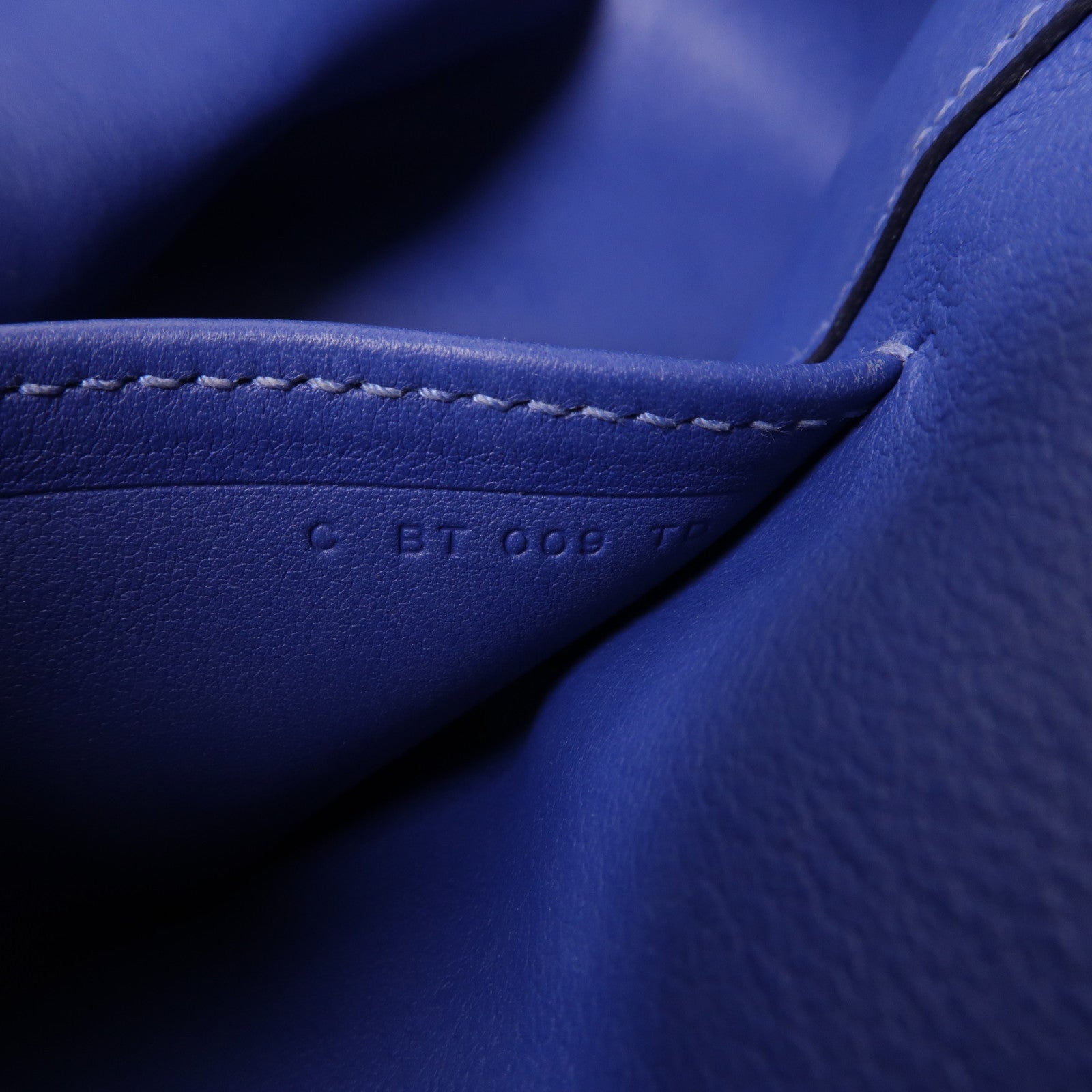 HERMES Evercolor皮革Licol 17銀扣肩背袋Bleu Brighton