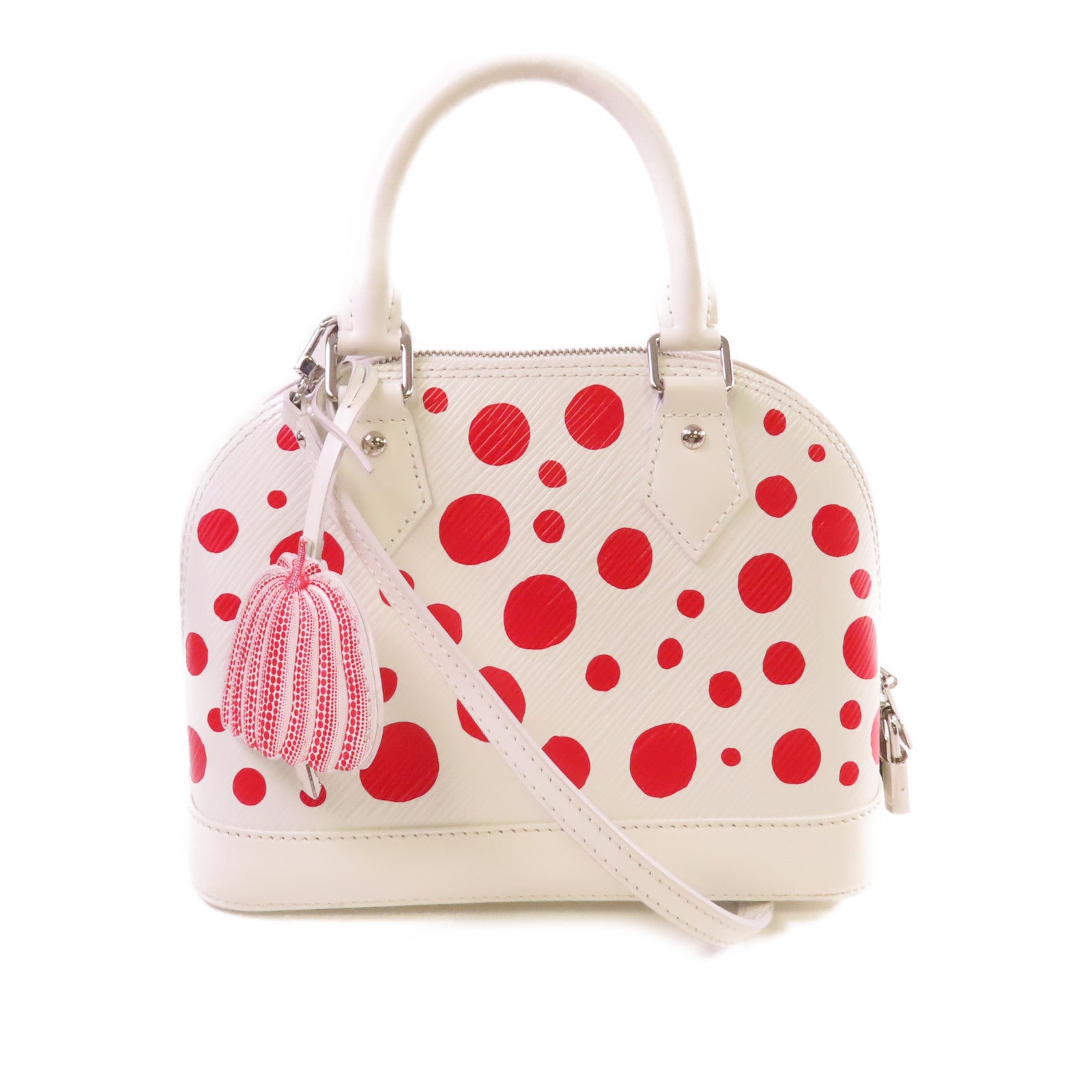 LOUIS VUITTON Epi LV x YK Alma BB 2Way Shoulder Bag銀扣手挽肩背兩用袋白色/紅色
