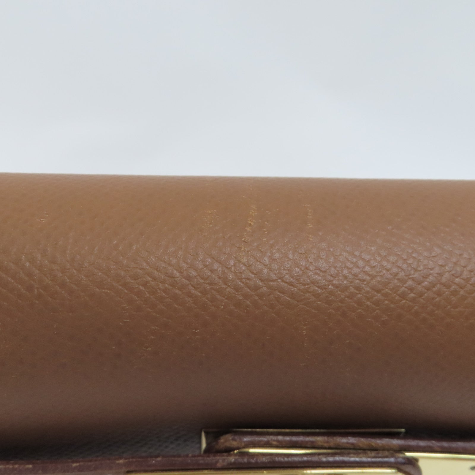 HERMES Courchevel皮革Kelly 28手挽肩背兩用袋Gold/金色