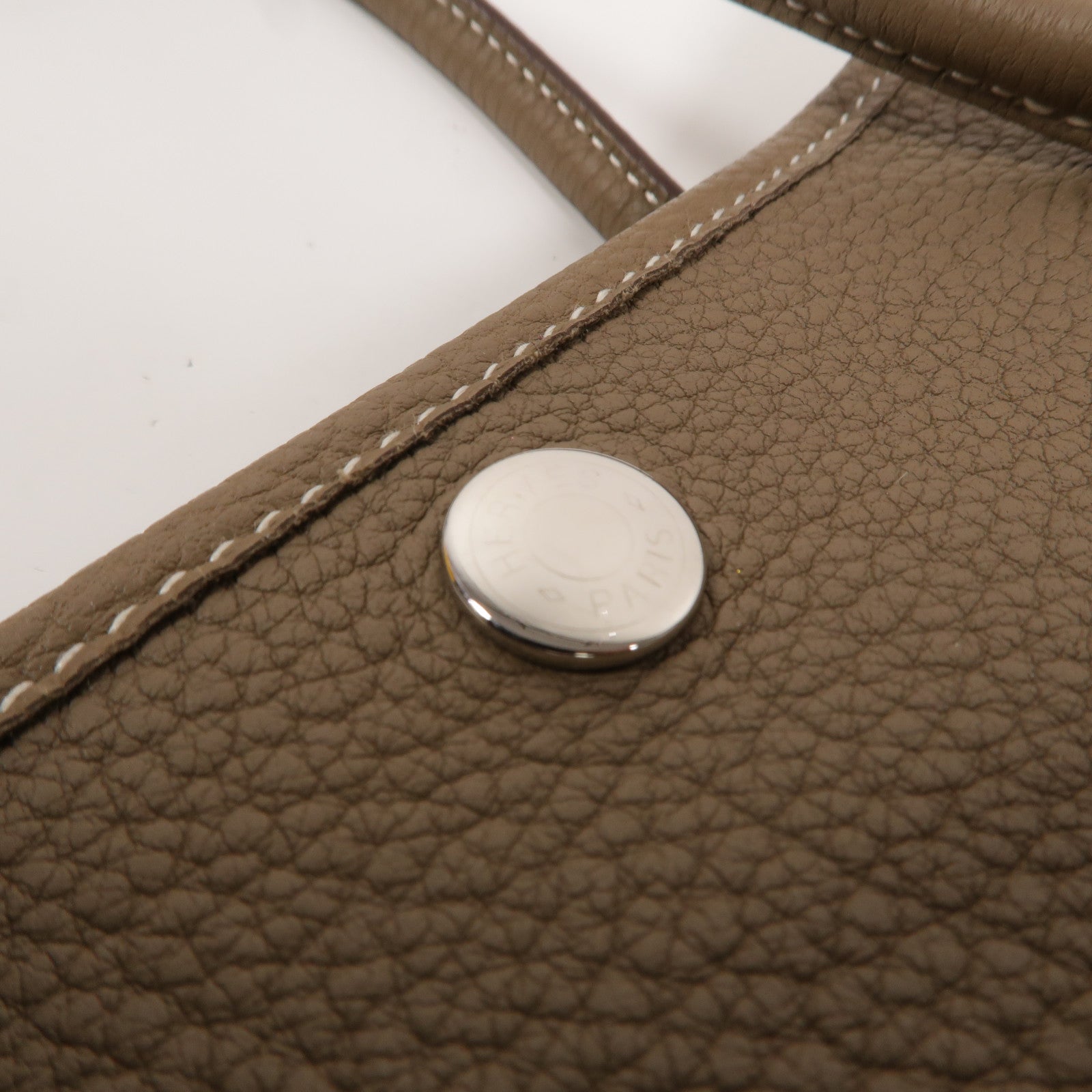 HERMES Negonda皮革Garden Party TPM手挽袋Etoupe