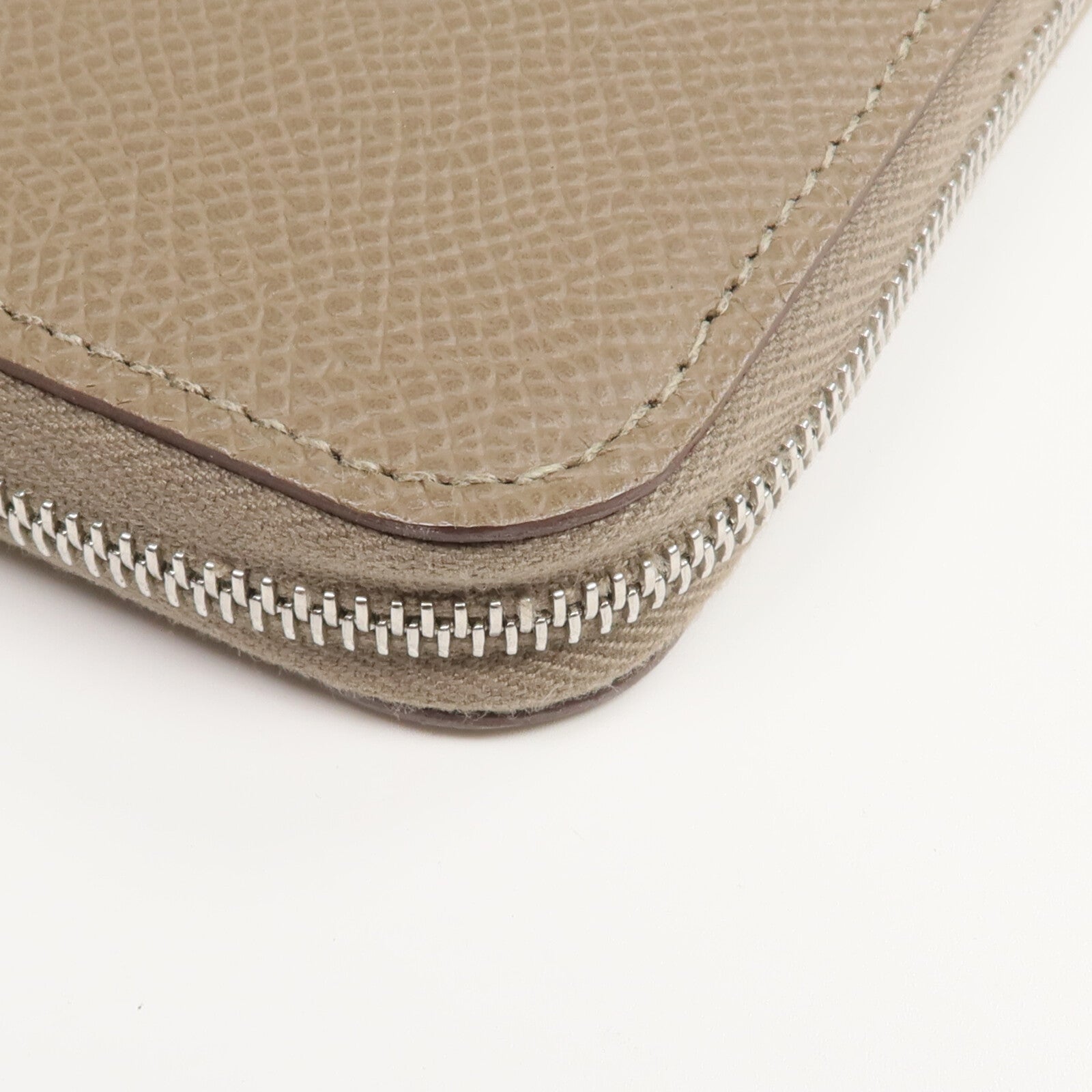 HERMES Epsom皮革Silk'In Long Wallet長錢包Etoupe