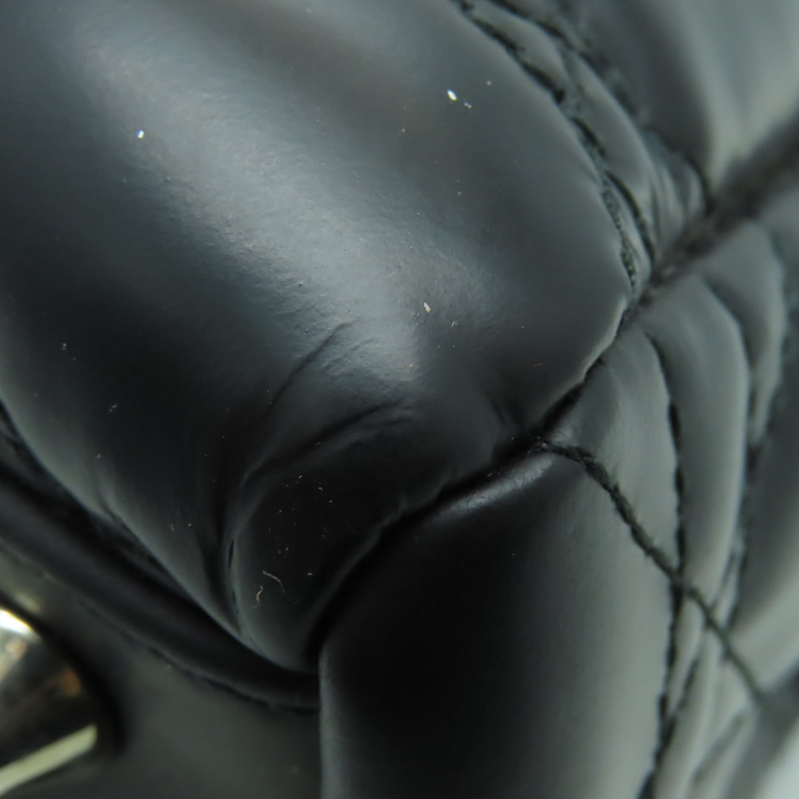 Dior 【激減優惠】漆皮皮革Hand Bag銀扣手挽袋黑色