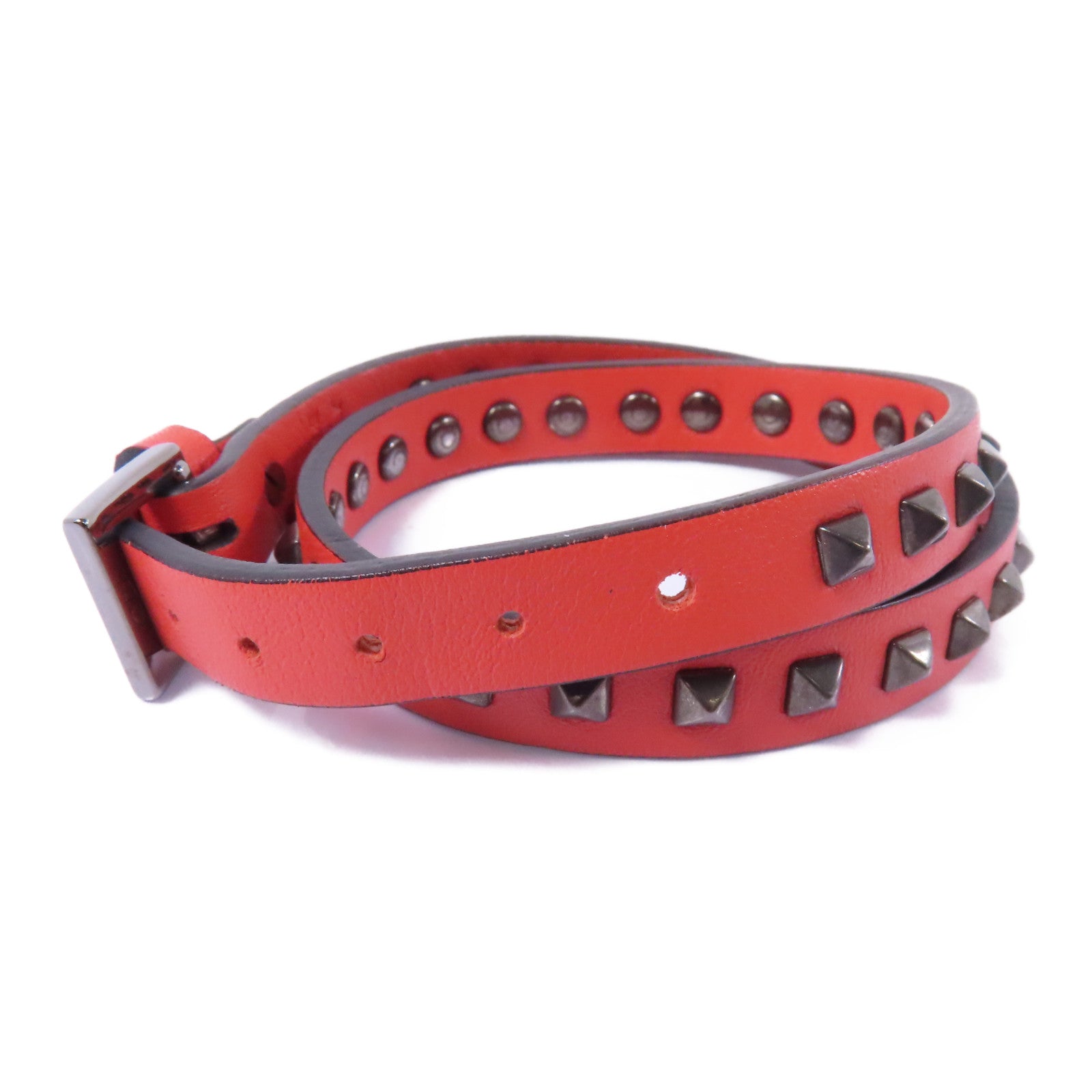 Valentino 【激減優惠】牛皮皮革Bracelet手鏈紅色