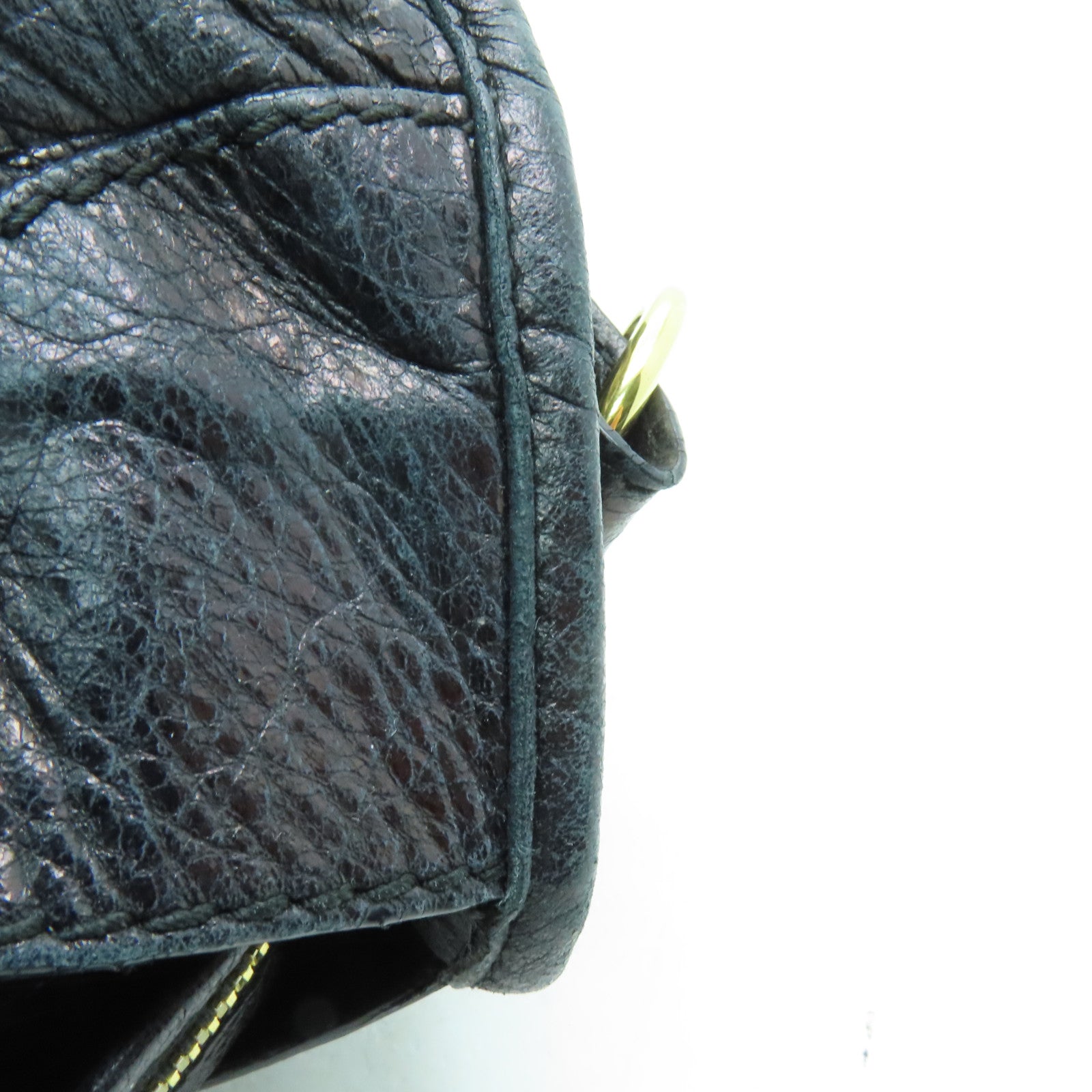 BALENCIAGA 【激減優惠】皮革Giant City金扣手挽肩背兩用袋黑色