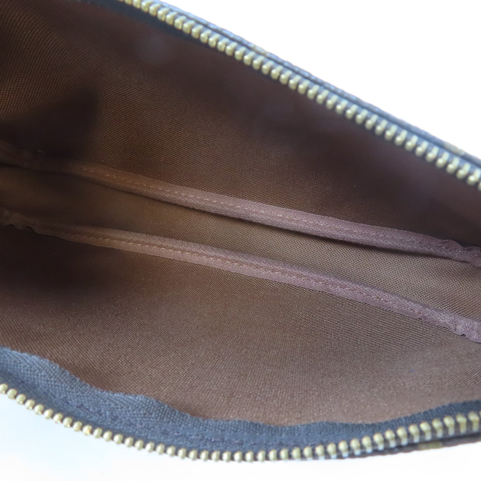 LOUIS VUITTON Monogram Pochette Accessoires Pouch金扣手拿包啡色