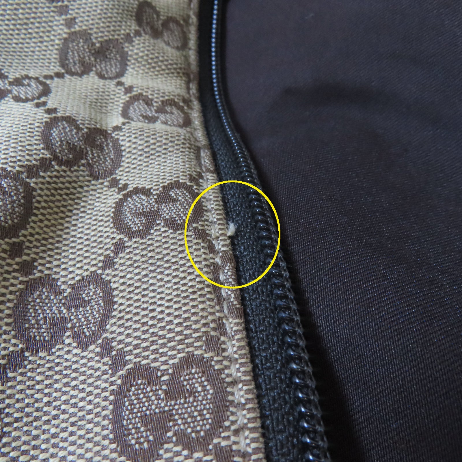 GUCCI 帆布Tote Bag銀扣手挽袋啡色