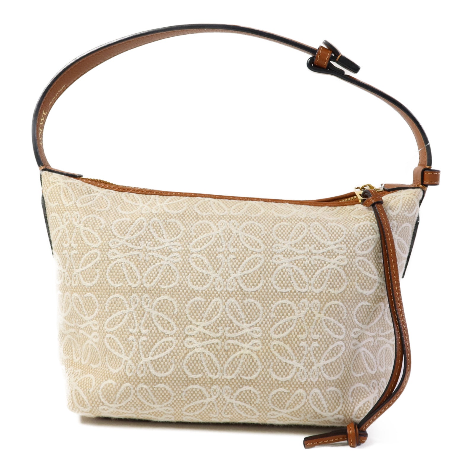 LOEWE 帆布Small Cubi Bag金扣手挽袋