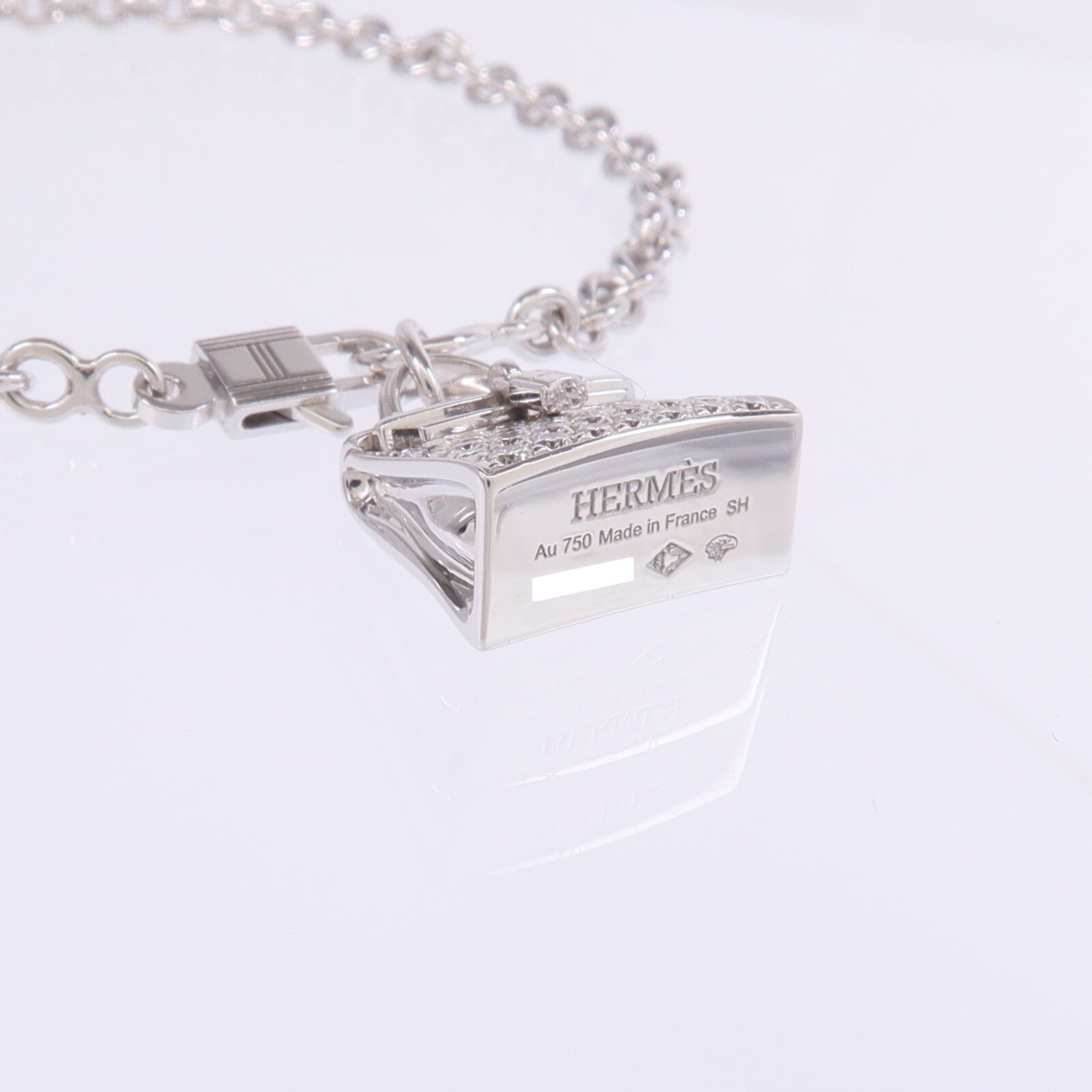 HERMES 【激減優惠】18K白金Amulettes Kelly Bracelet鑽石手鏈
