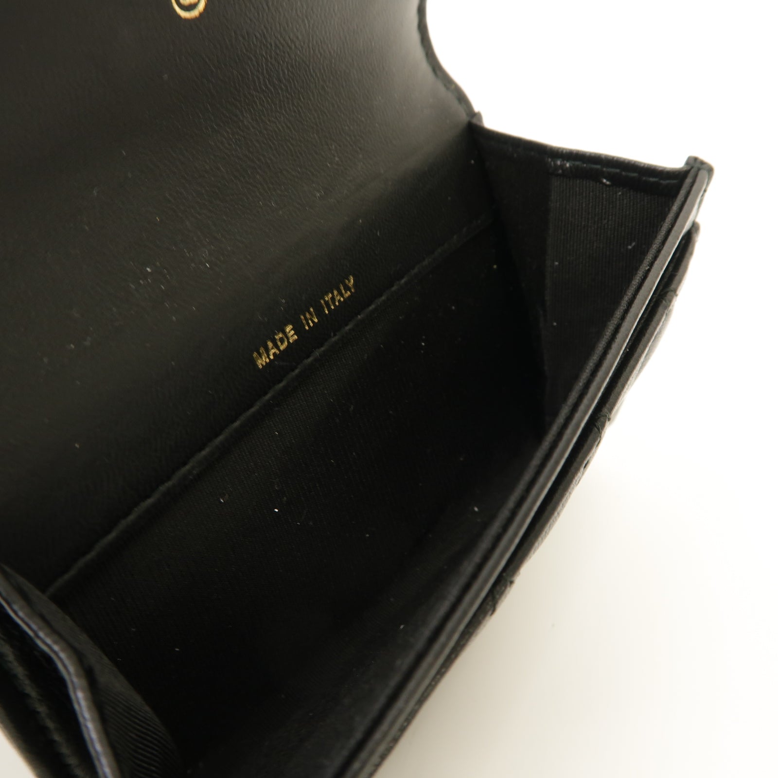 CHANEL 菱格羊皮皮革Boy Card Case金扣卡片套黑色