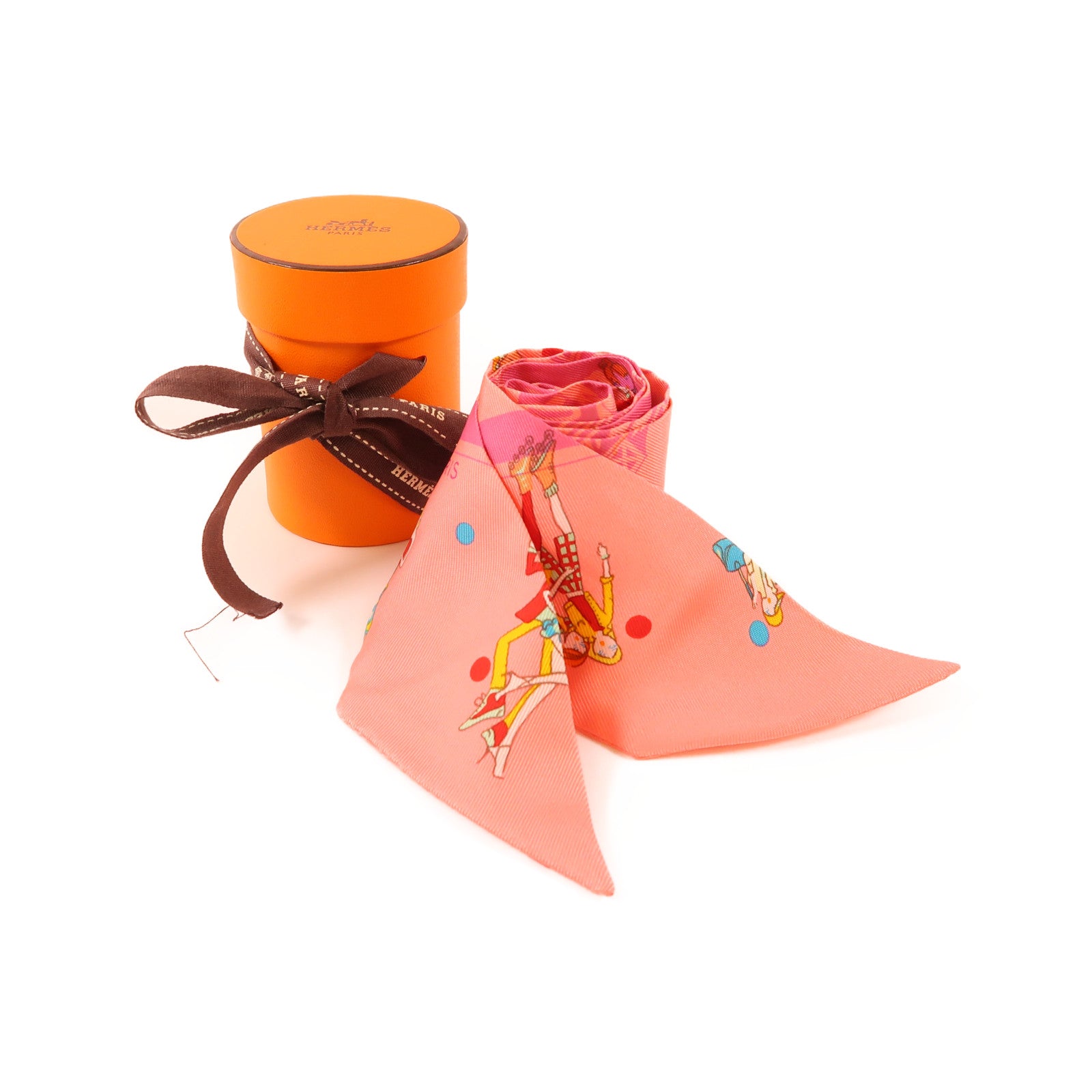 HERMES Twilly Scarf Silk Pink