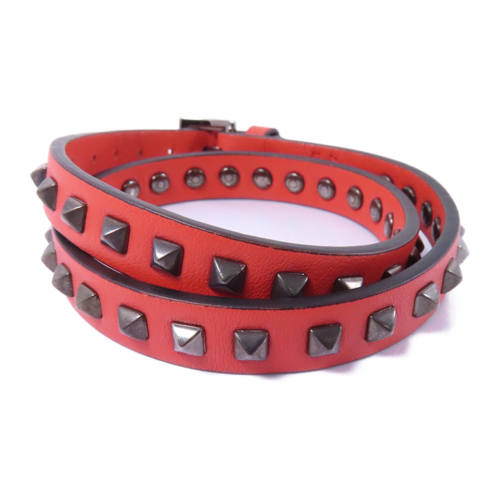 Valentino 【激減優惠】牛皮皮革Bracelet手鏈紅色