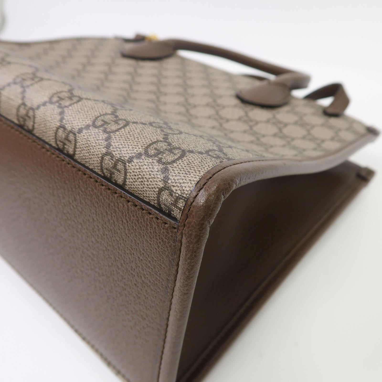 GUCCI 【激減優惠】塗層帆布Disney GG Supreme金扣手挽肩背兩用袋米色