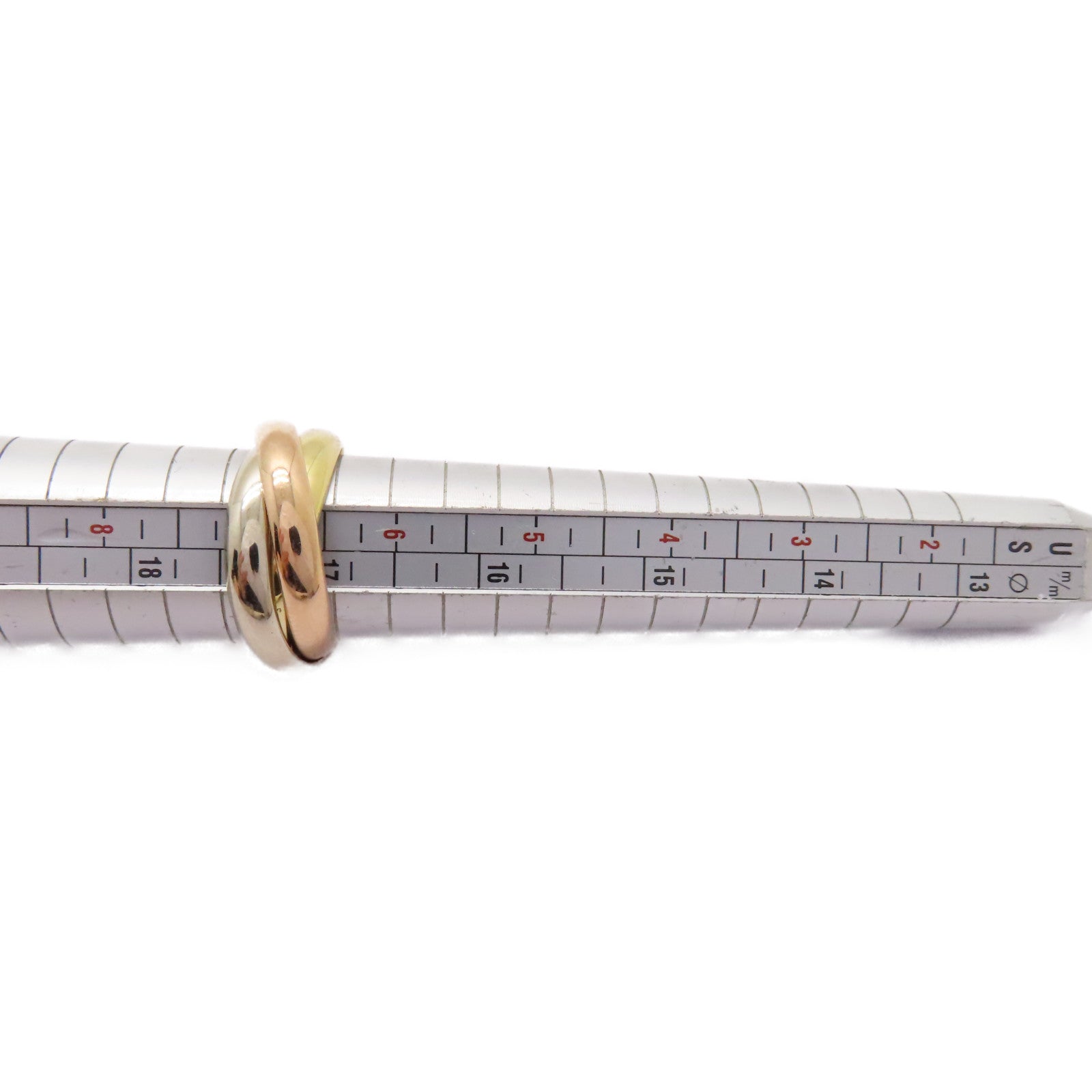CARTIER 【激減優惠】18K黃金/白金/玫瑰金Trinity Ring戒指US#6.75/Cartier#54