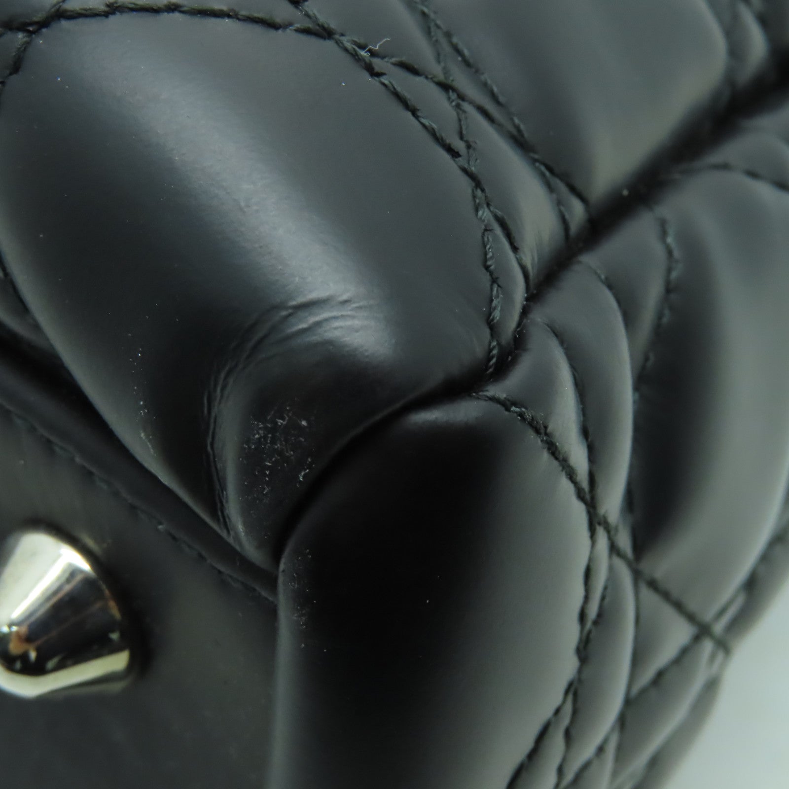 Dior 【激減優惠】漆皮皮革Hand Bag銀扣手挽袋黑色