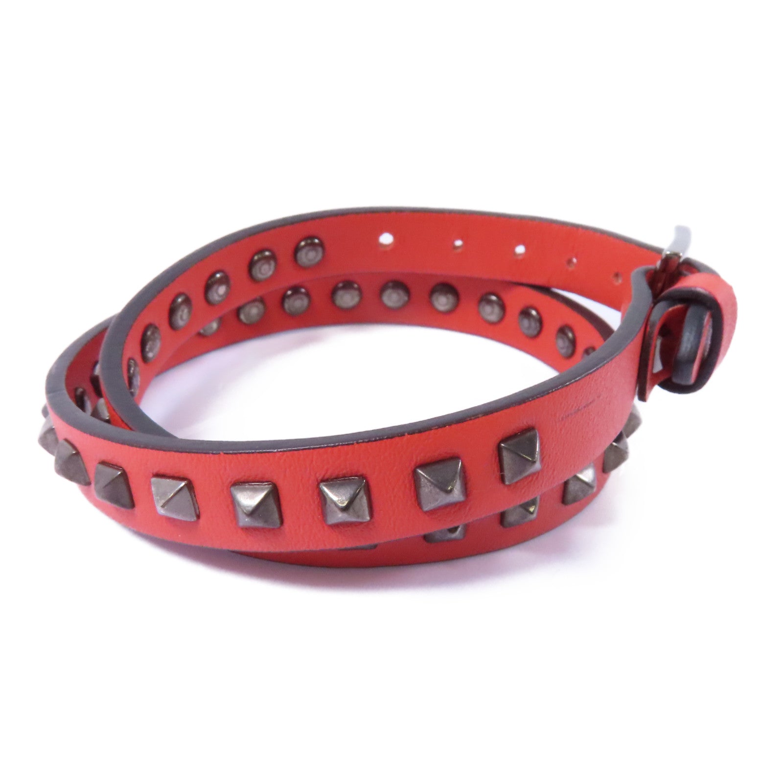 Valentino 【激減優惠】牛皮皮革Bracelet手鏈紅色