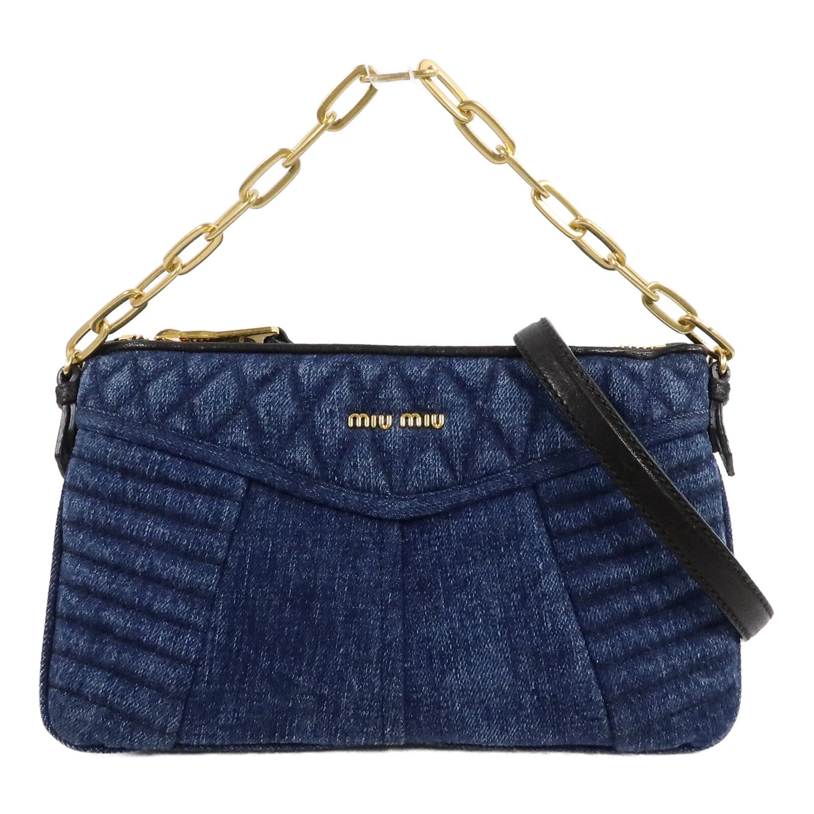 Miu Miu 牛仔布 2 Way Shoulder Bag手挽肩背兩用袋