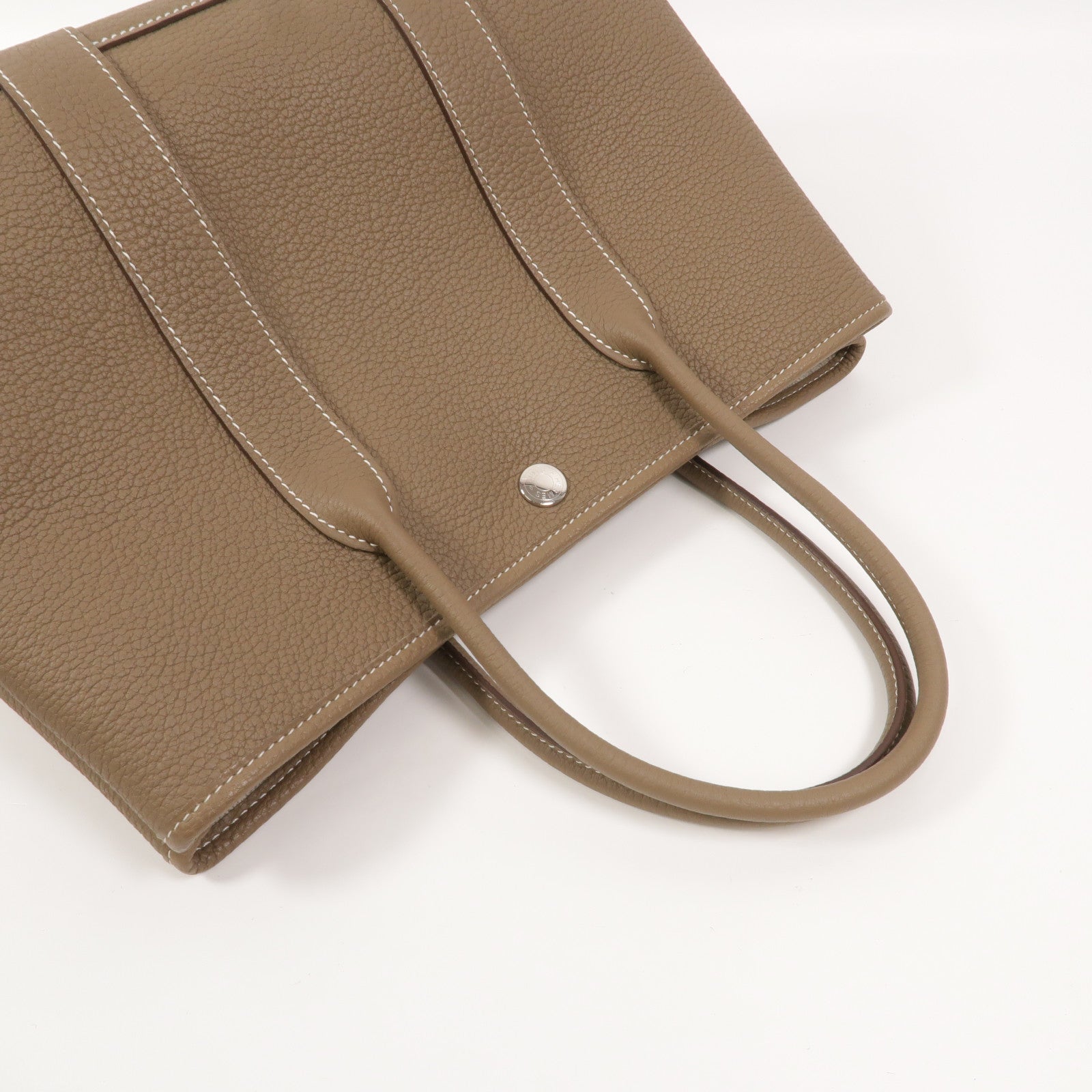 HERMES Negonda皮革Garden Party TPM手挽袋Etoupe