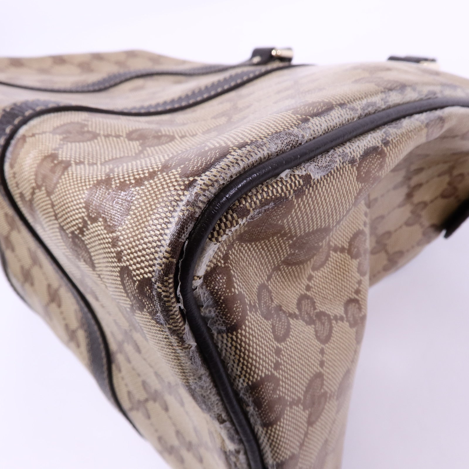 GUCCI 塗層帆布Boston Bag金扣手挽袋