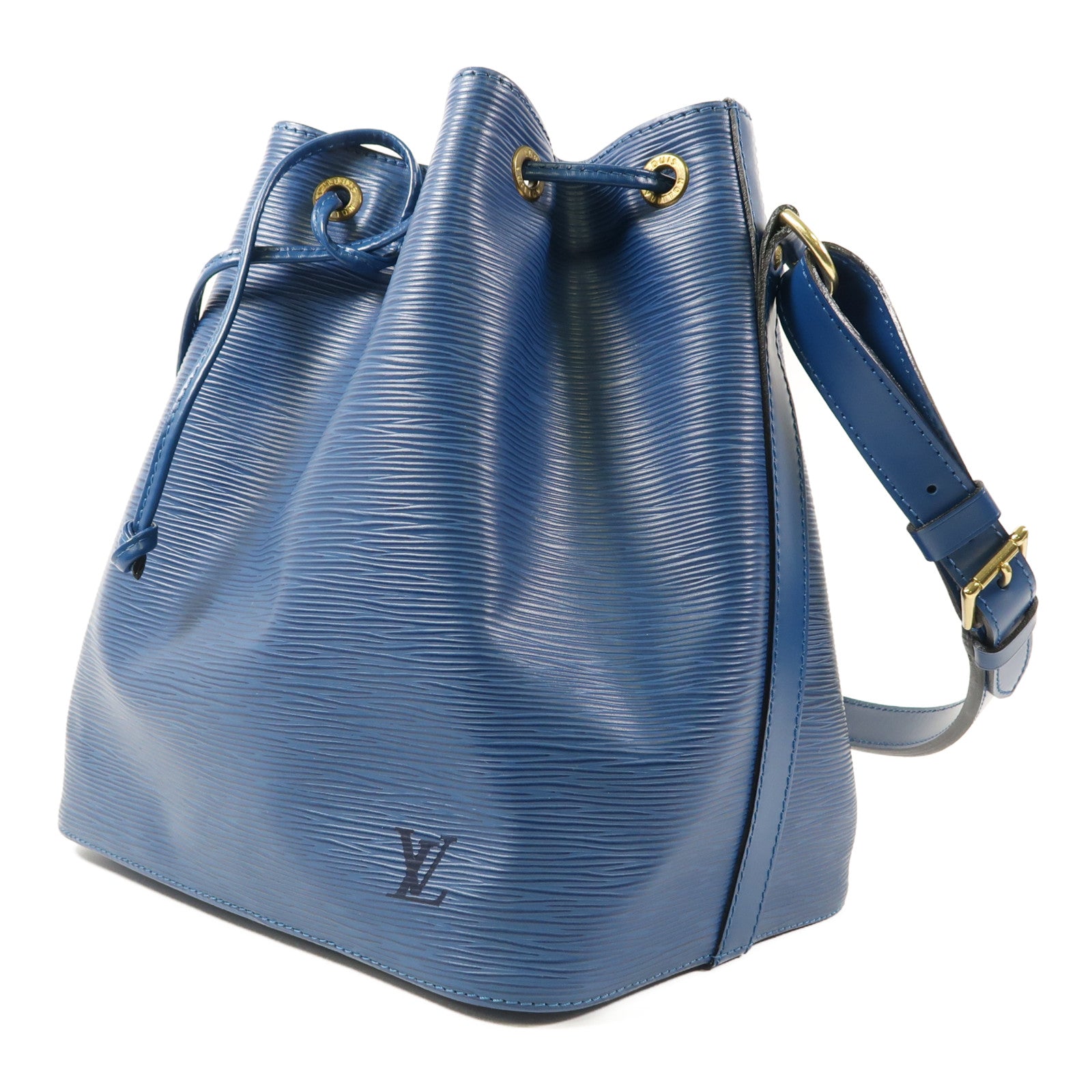 LOUIS VUITTON LV GHW Petit Noe Shoulder Bag M44105 Epi Leather Blue
