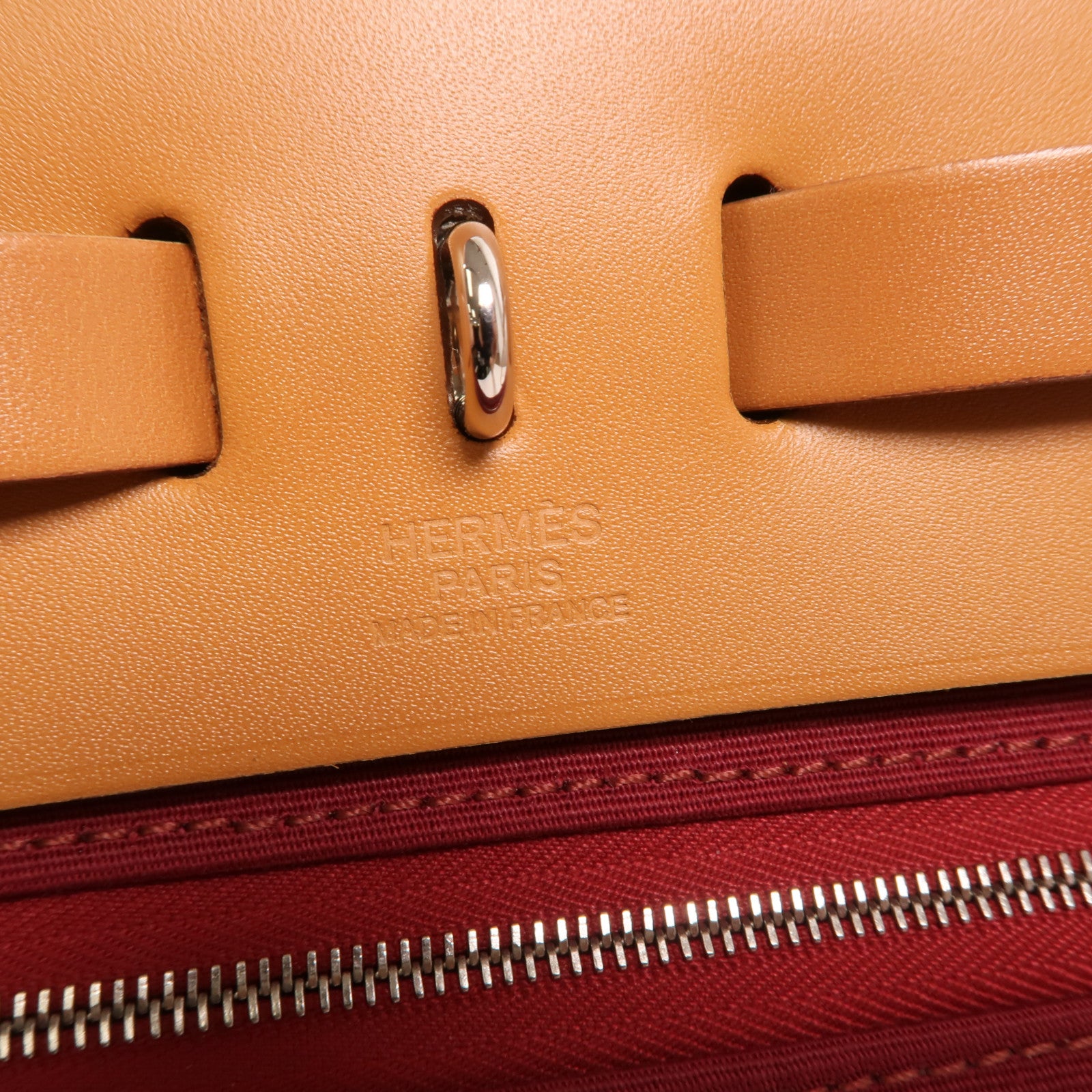 HERMES 帆布Herbag PM銀扣手挽肩背兩用袋