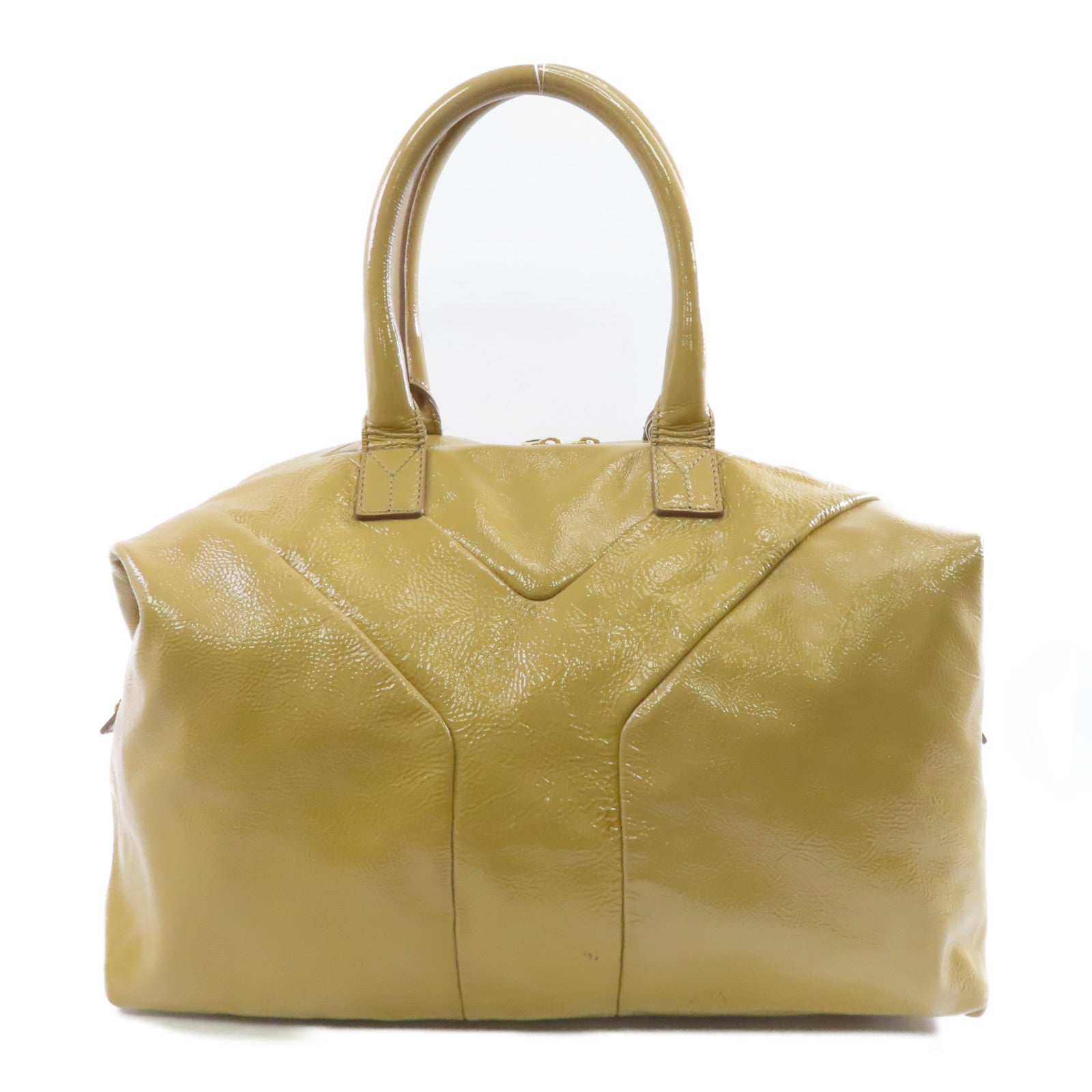 YVES SAINT LAURENT 【激減優惠】漆皮皮革Shoulder Bag金扣肩背袋棕色